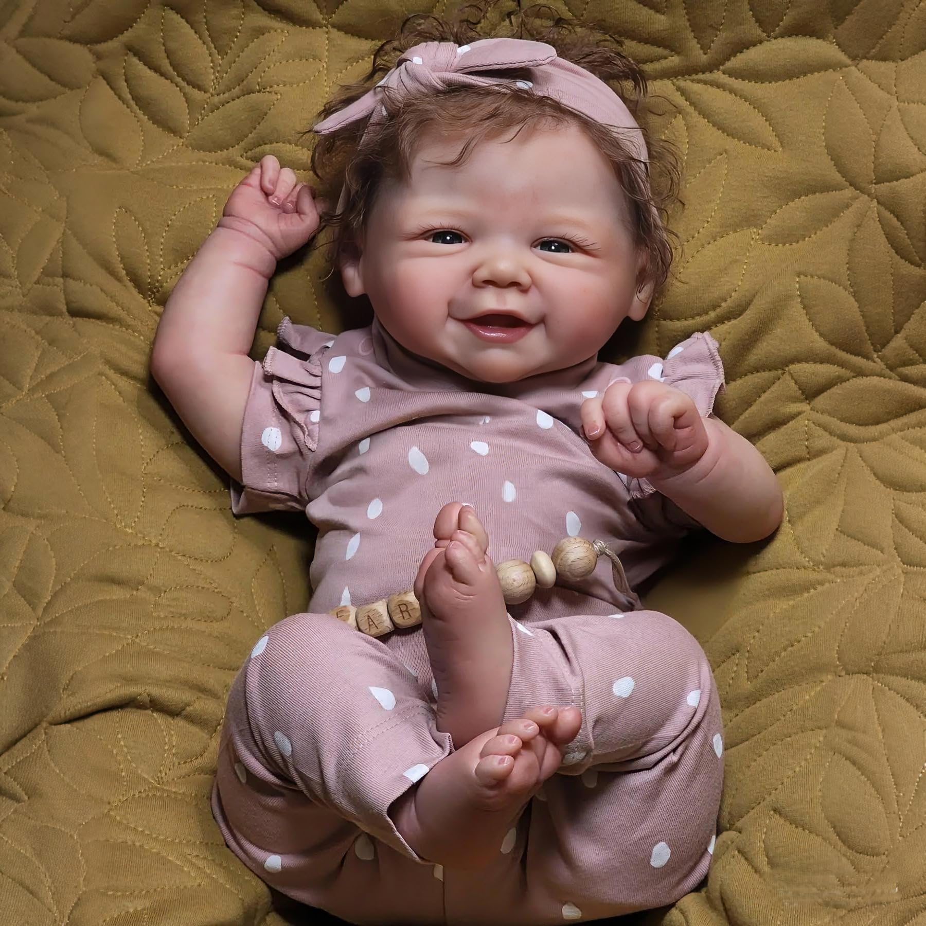 Pinky Reborn Baby Dolls Open Mouth Lovely Smile 20 inch 50 cm Handmade Reborn Baby Dolls Realistic Vinyl Newborn Baby Doll Girl Doll Babies Xmas Gift — image 1