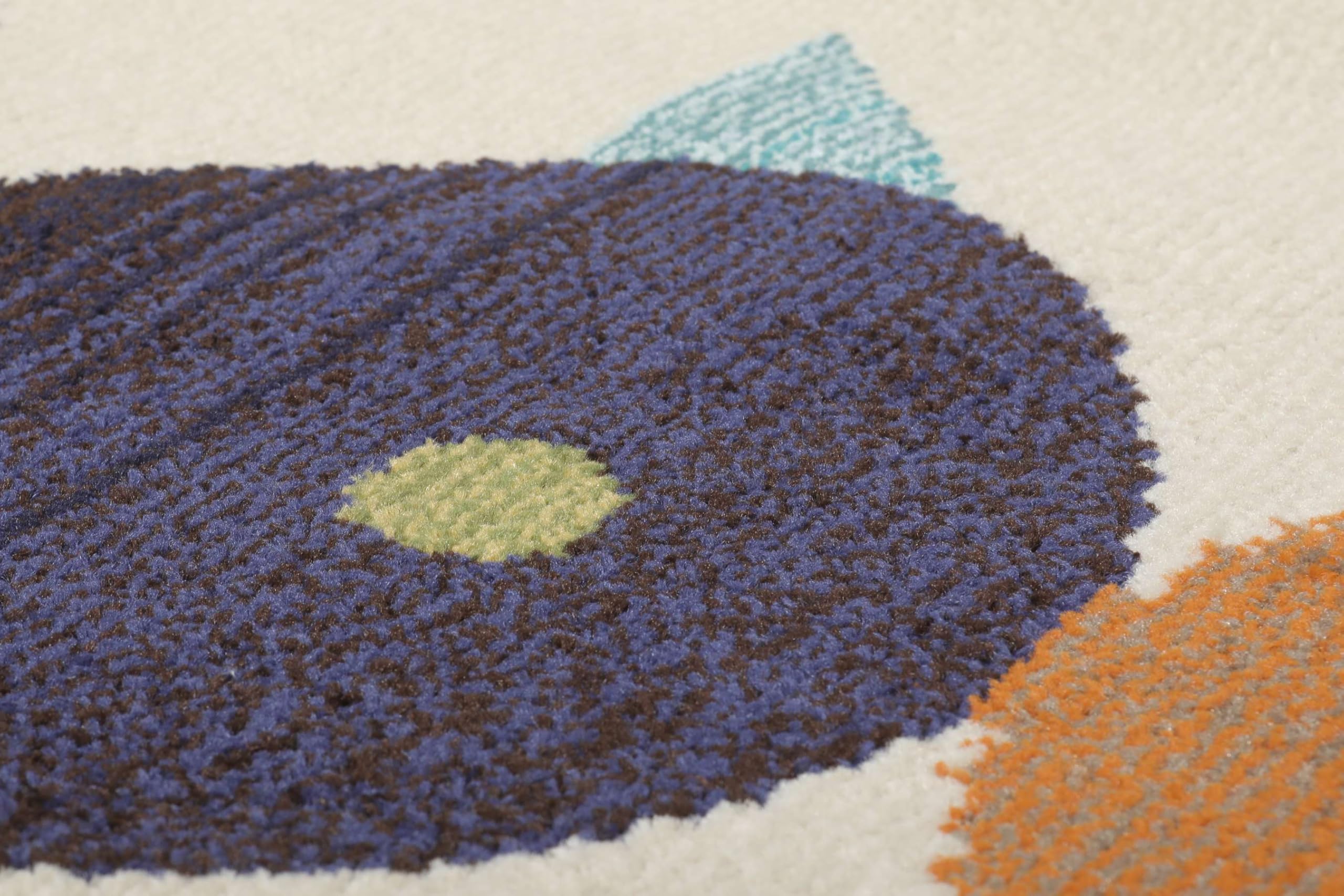 RugVista Fugl og fisk Tappeto, 140 x 200 cm, Beige/Multi | Moderni, I nostri designers, Rettangolare, Pelo medio, Lavabile solo a secco, Oeko-Tex 100, Soggiorno, Sala da pranzo