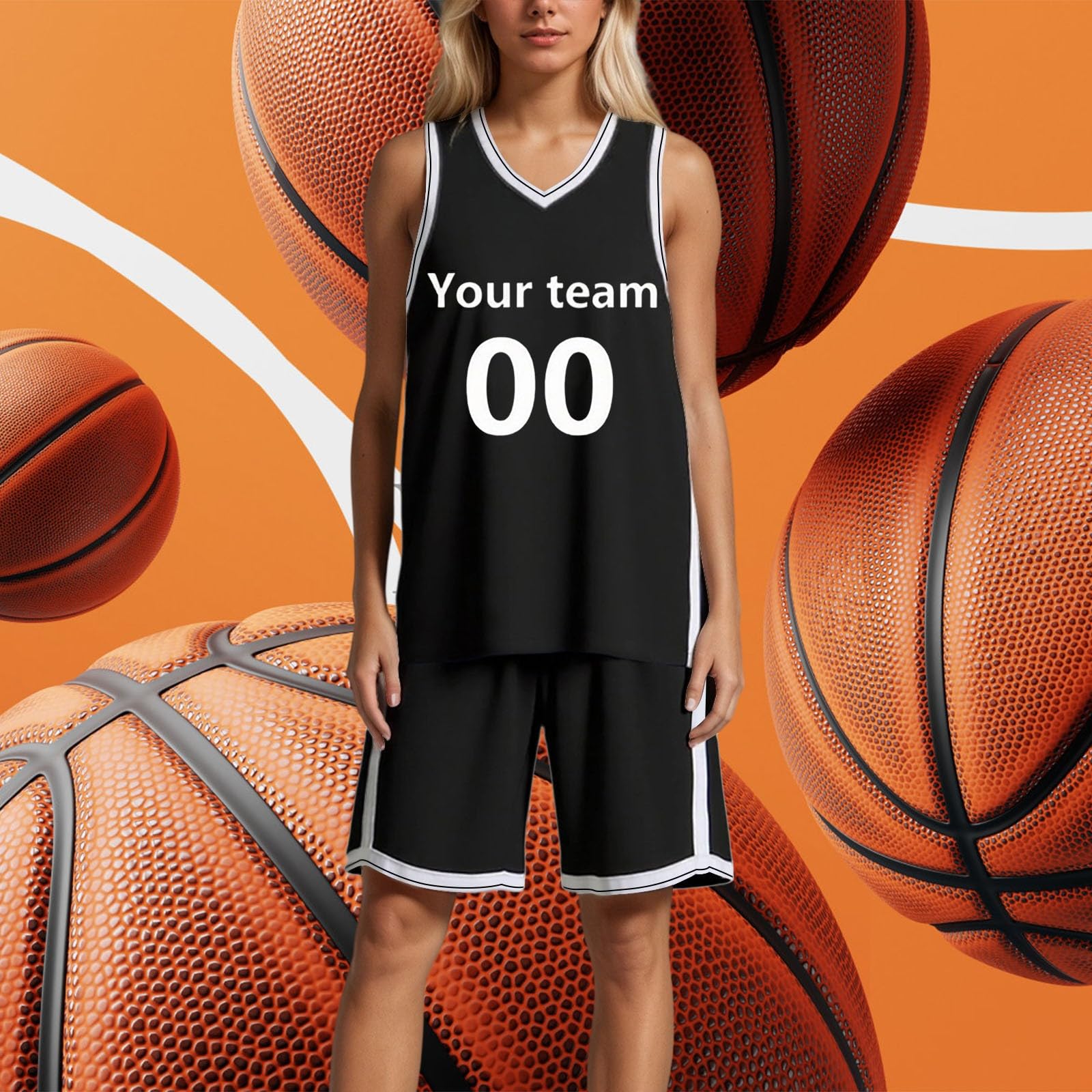 Traje corto activo para mujer, conjunto de camiseta de tirantes para adultos, para baloncesto, versátil ropa casual para primavera y otoño