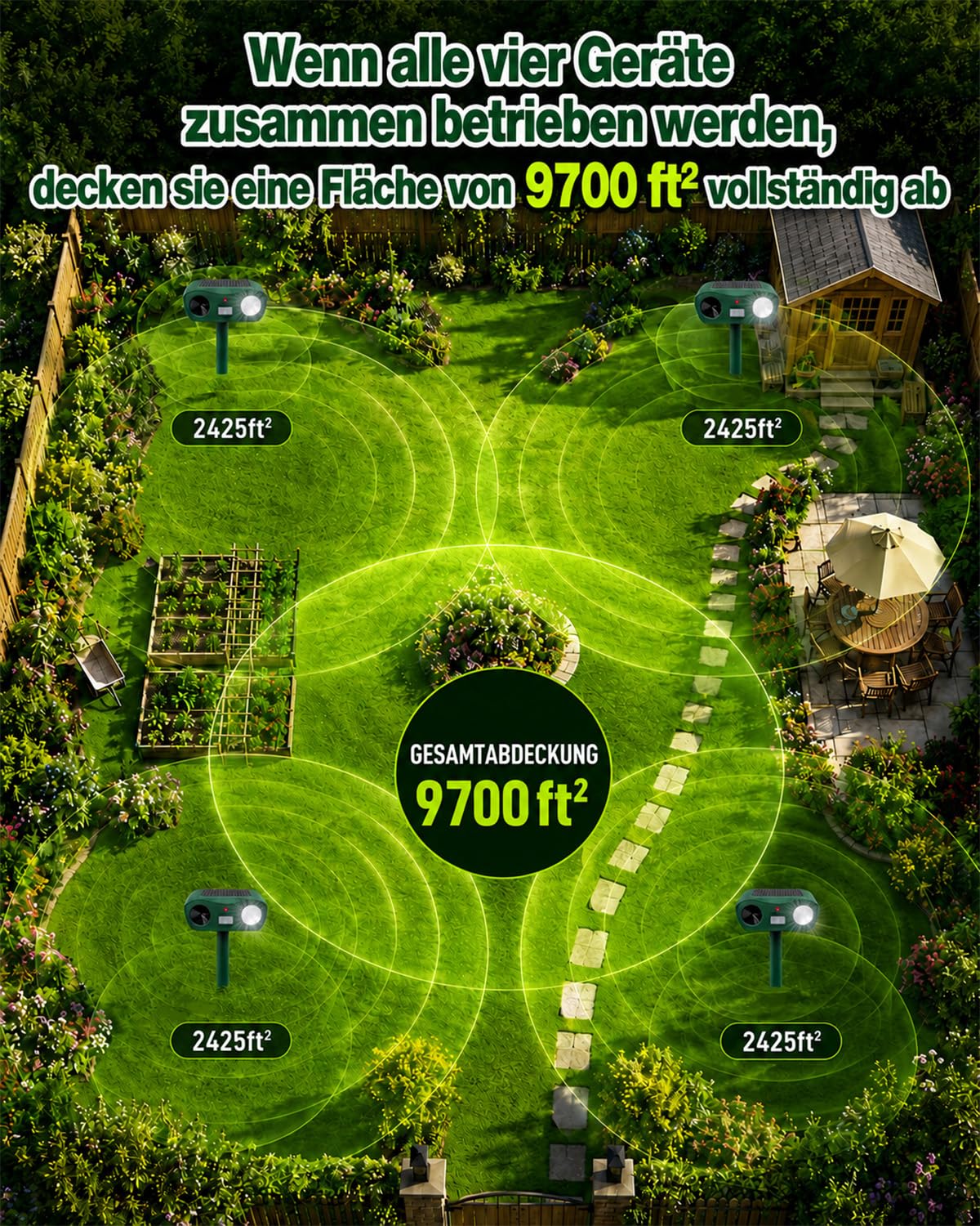 Ahuyentador de gatos ultrasónico solar y relámpago, repelente de topos IPX4, resistente al agua, para jardín, eficaz contra gatos, ratones, perros, pájaros y plagas