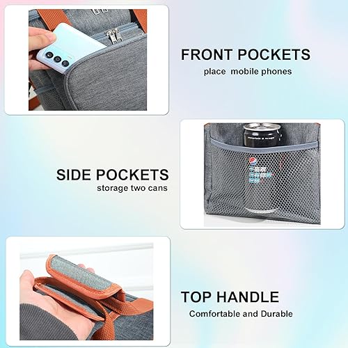 Miniatura 4 de Lonchera para mujeres y hombres, lonchera expandible de doble cubierta duradera para hombres, bolsa térmica térmica a prueba de fugas, lonchera