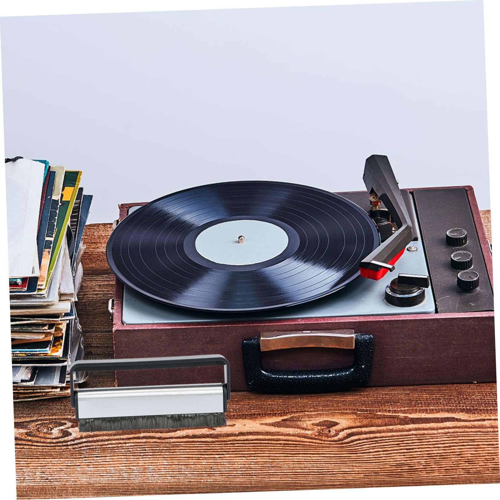 OKUMEYR Lightweight Vinyl Record Cleaning Brush Static Fiber Tool for Safe and Durable Record Care Extends Vinyl Life Music Lovers