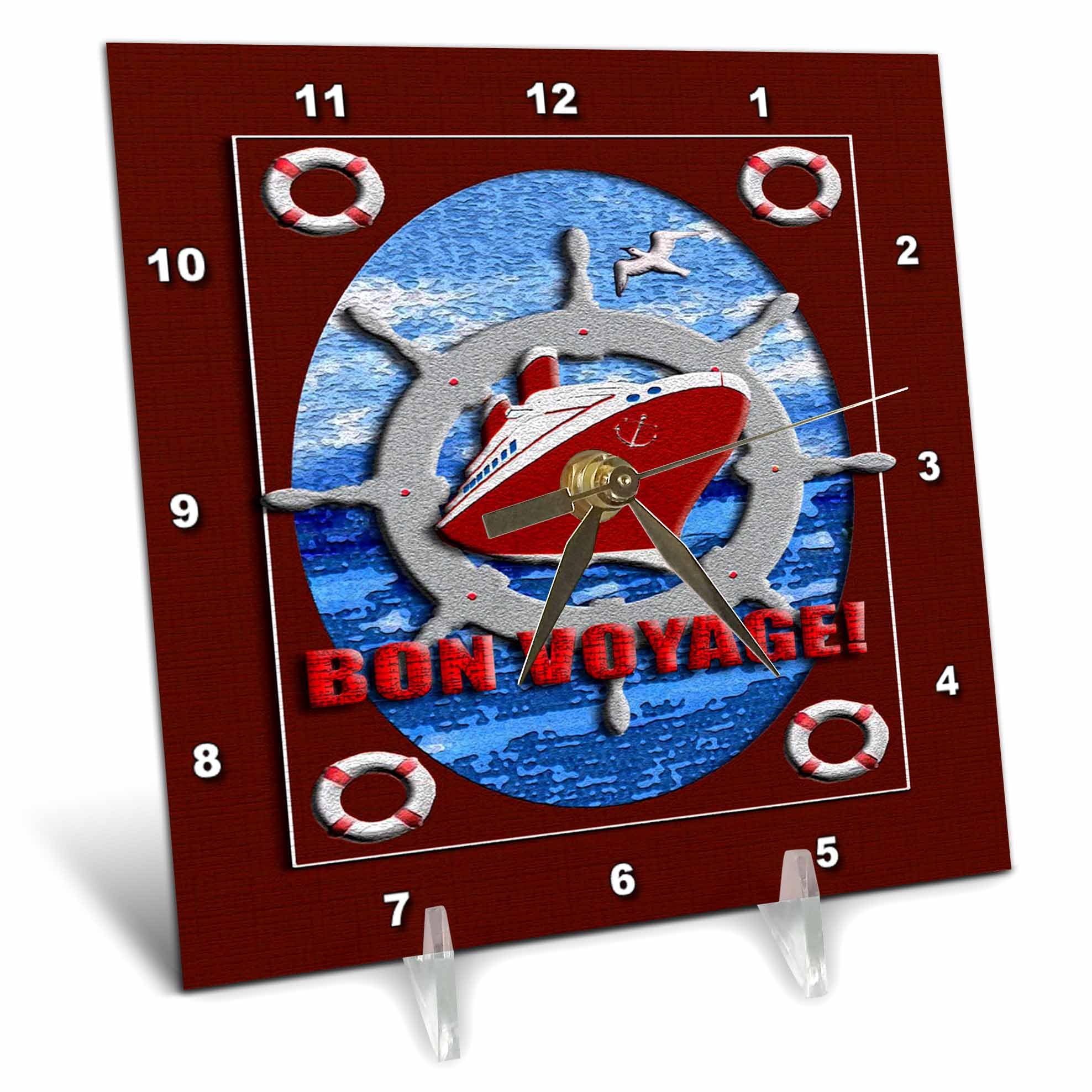 Reloj de escritorio de crucero analógico multicolor de 15,2 x 15,2 cm para salón y dormitorio