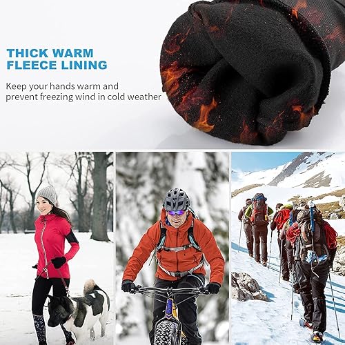 Miniatura 7 de WESTWOOD FOX Guantes de invierno para pantalla táctil, ligeramente impermeables, térmicos, cálidos, antideslizantes, para correr, ciclismo,