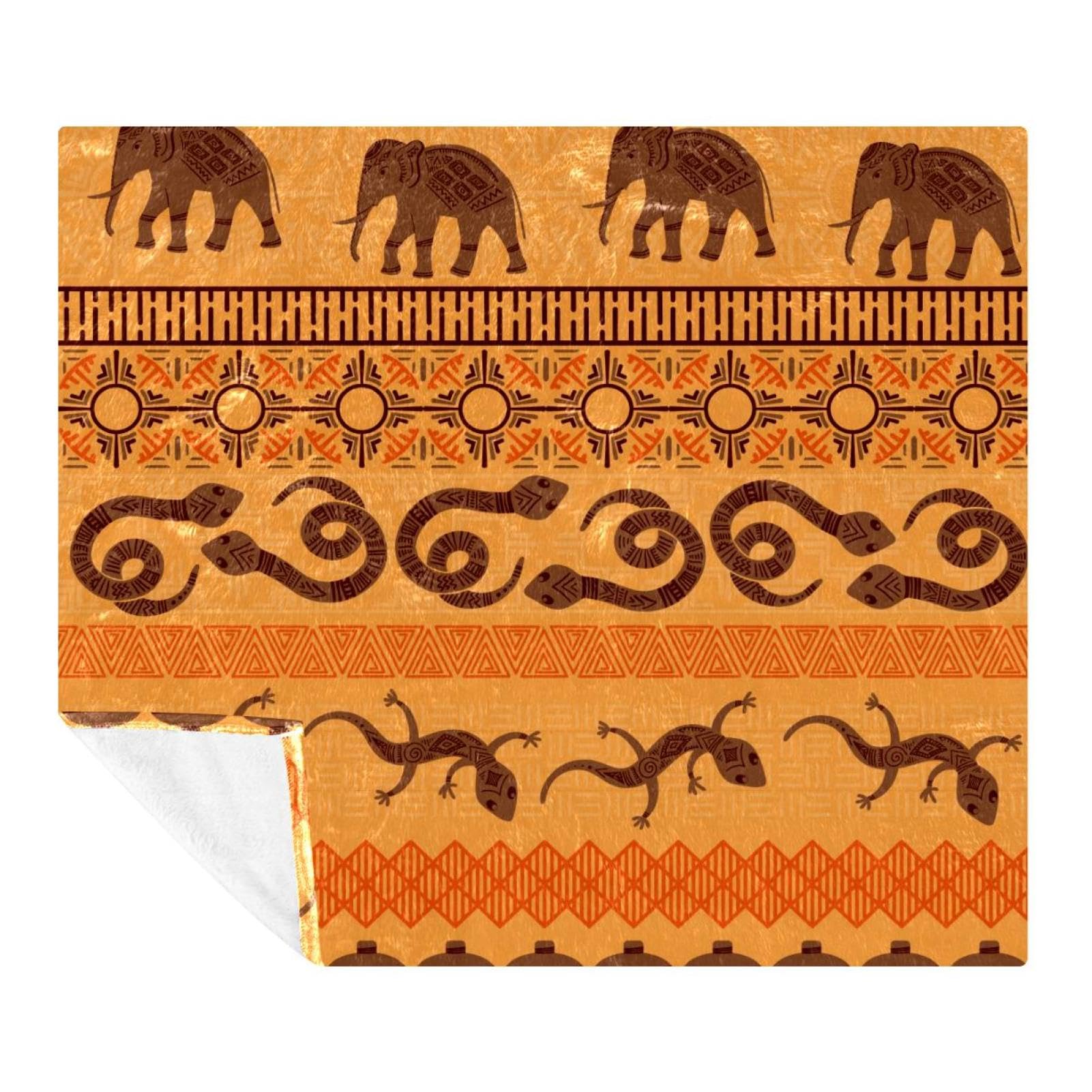 Couverture douce animaux africains pour canapé et voyage en famille