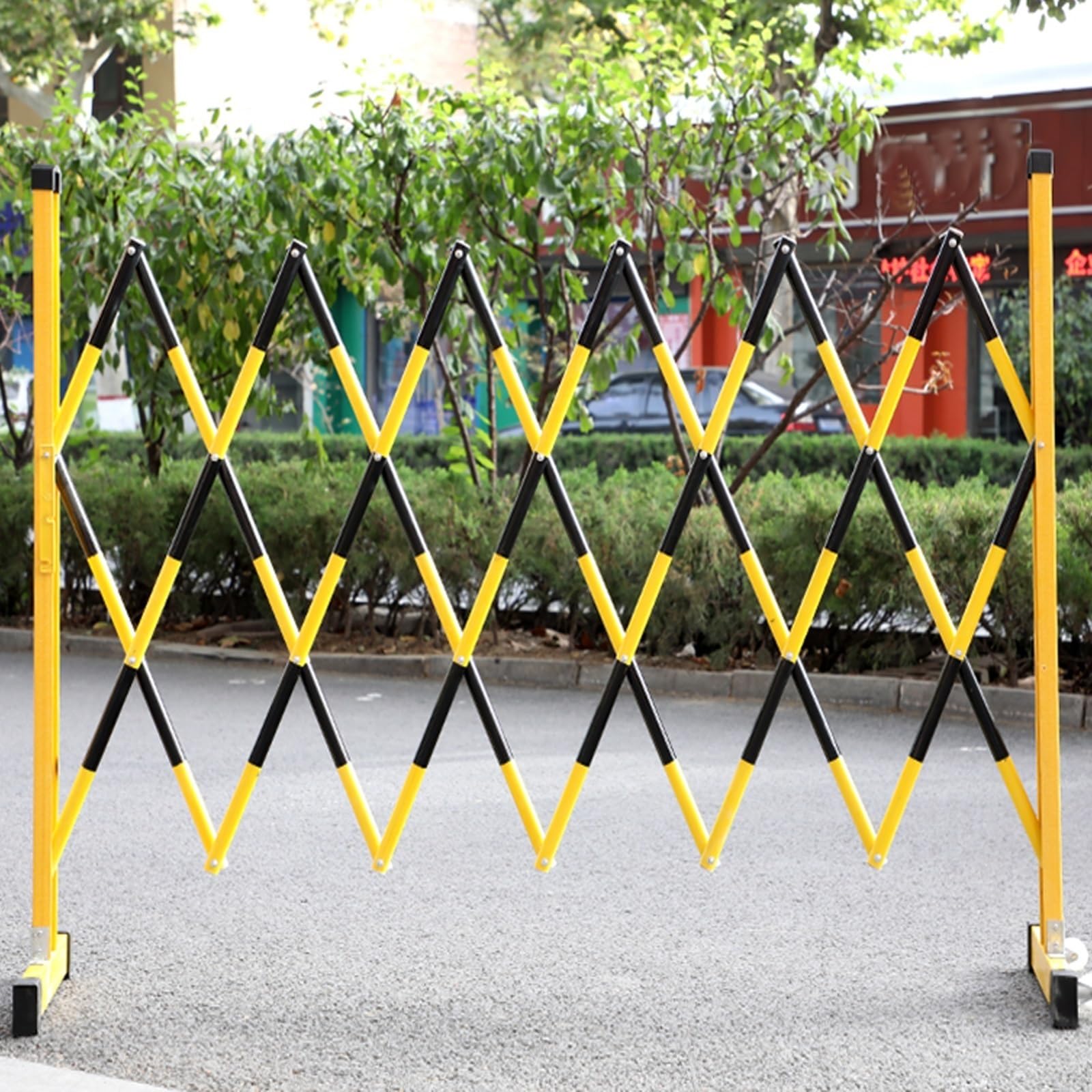 Expandable Mobile Barrier Traffic Fence, Industrial Expandable Metal Barricade Portable Retractable Fence Flexible Mobile Barrier Gate For Construction Site Elevator Traffic Control,Noir-120X300Cm