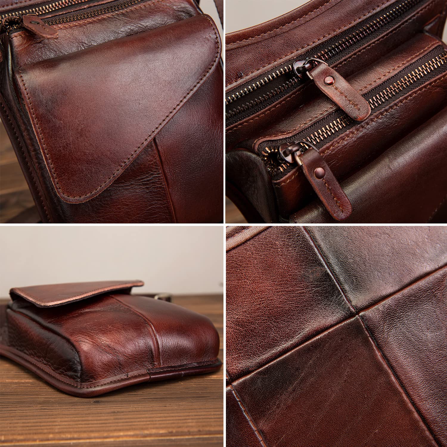 Riñonera de cuero para senderismo para mujeres y hombres, motocicleta, bicicleta, viajes al aire libre, deportes, táctica, equitación, camping, riñonera, bolsa de hombro pequeña, #05Borgoña, S, Bolsa