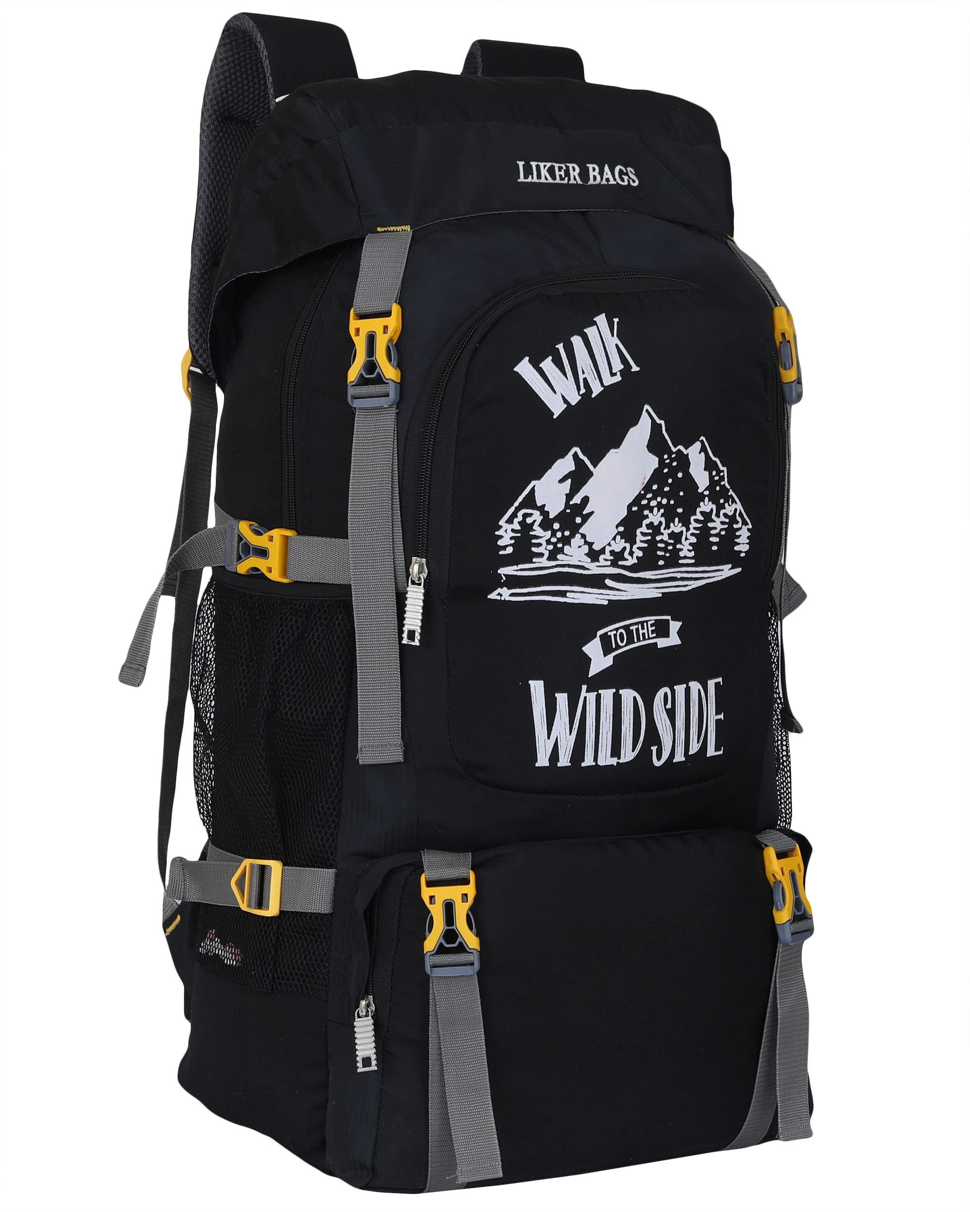 Liker Bag 65L for Trekking, Hikking, Camping, Travelling, Sport Camp With Strong Compression Straps/Water Bottle Compartment.