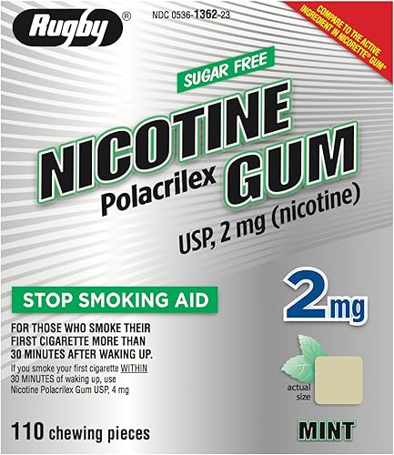 nicotina Gum de 2mg Sugar Free Menta Sabor Genérico para Nicorette 110piezas por caja, 1