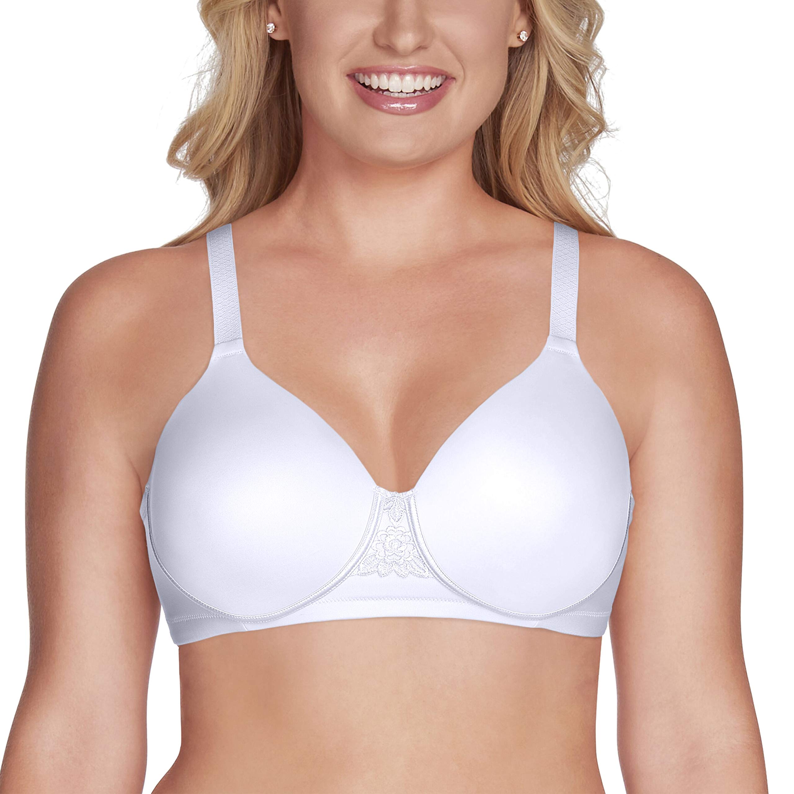 Vanity FairWomen's Full Figure Beauty Back Smoothing Bra, 4 Way Stretch Fabric, Lightly Lined Cups Up to H, Opaque, Star White, 36D