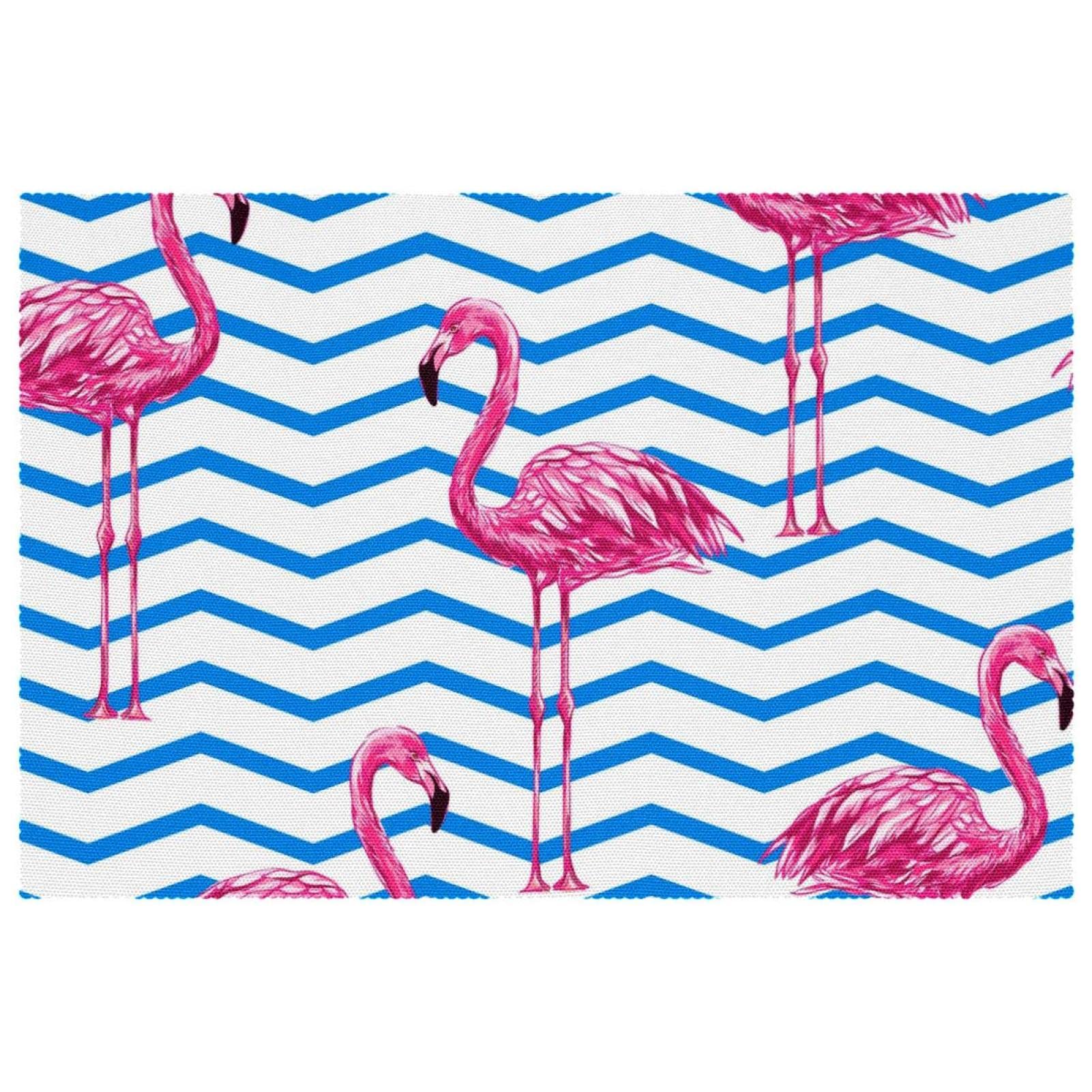 Sets de table flamants roses lot de 6 lavables et anti-chaleur pour salle à manger