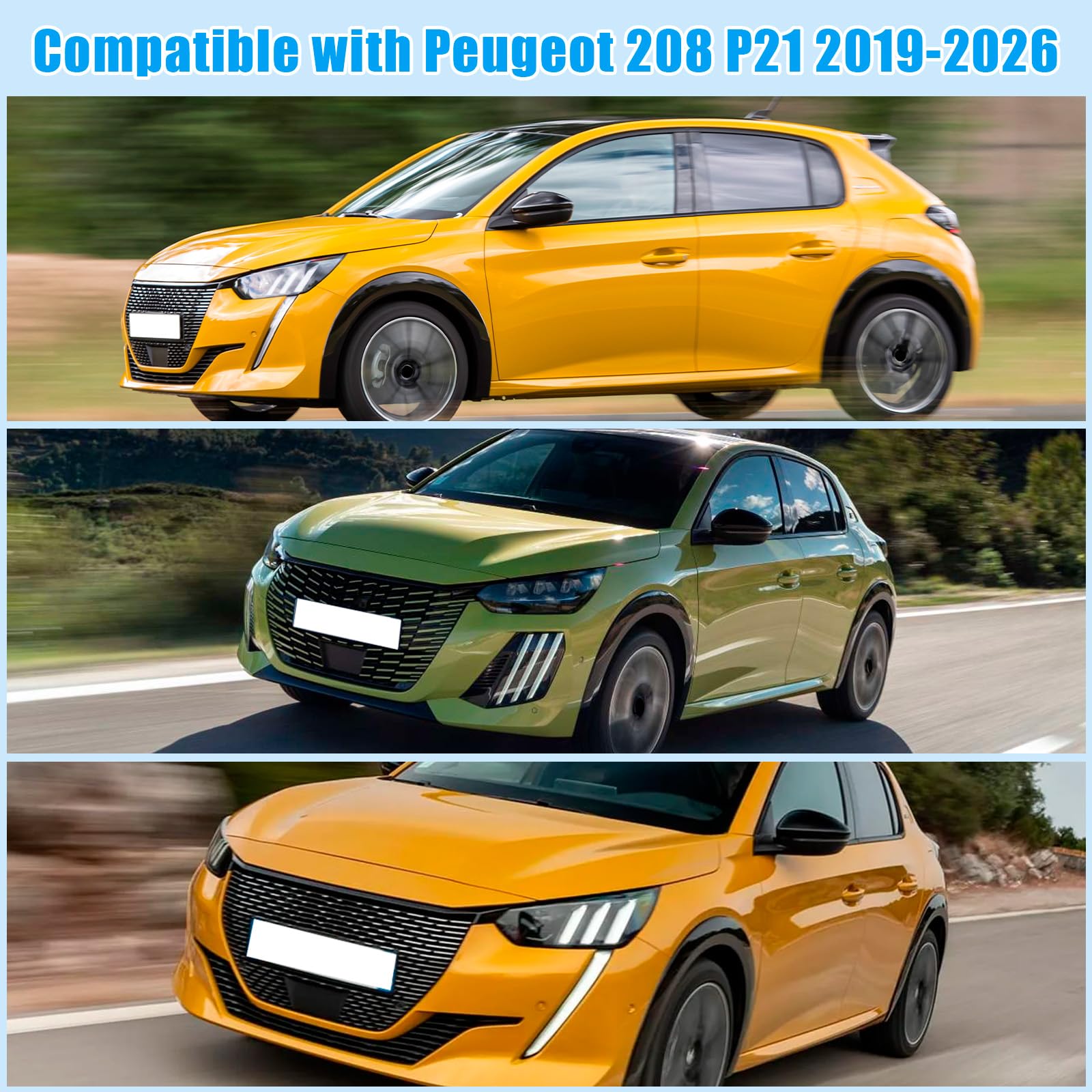 Pare-Soleil Anti-UV Pliant pour Pare-Brise Avant Remplacement pour Peugeot 208 P21 2019-2026, Pare Soleils pour Voiture à l'intérieur Pliable Couverture, Protection Anti-poussière Réfléchissante UV