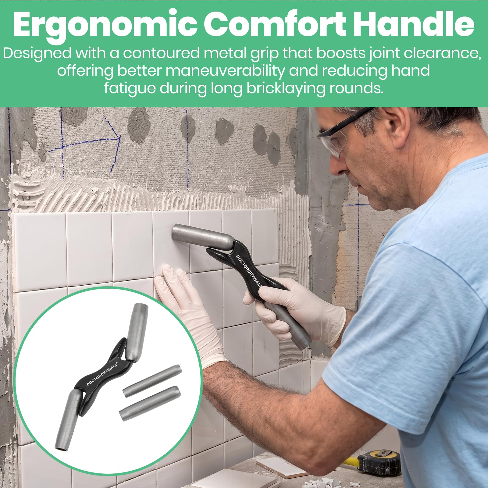 Brick Jointer Tools - 4 Sizes for Masonry -6