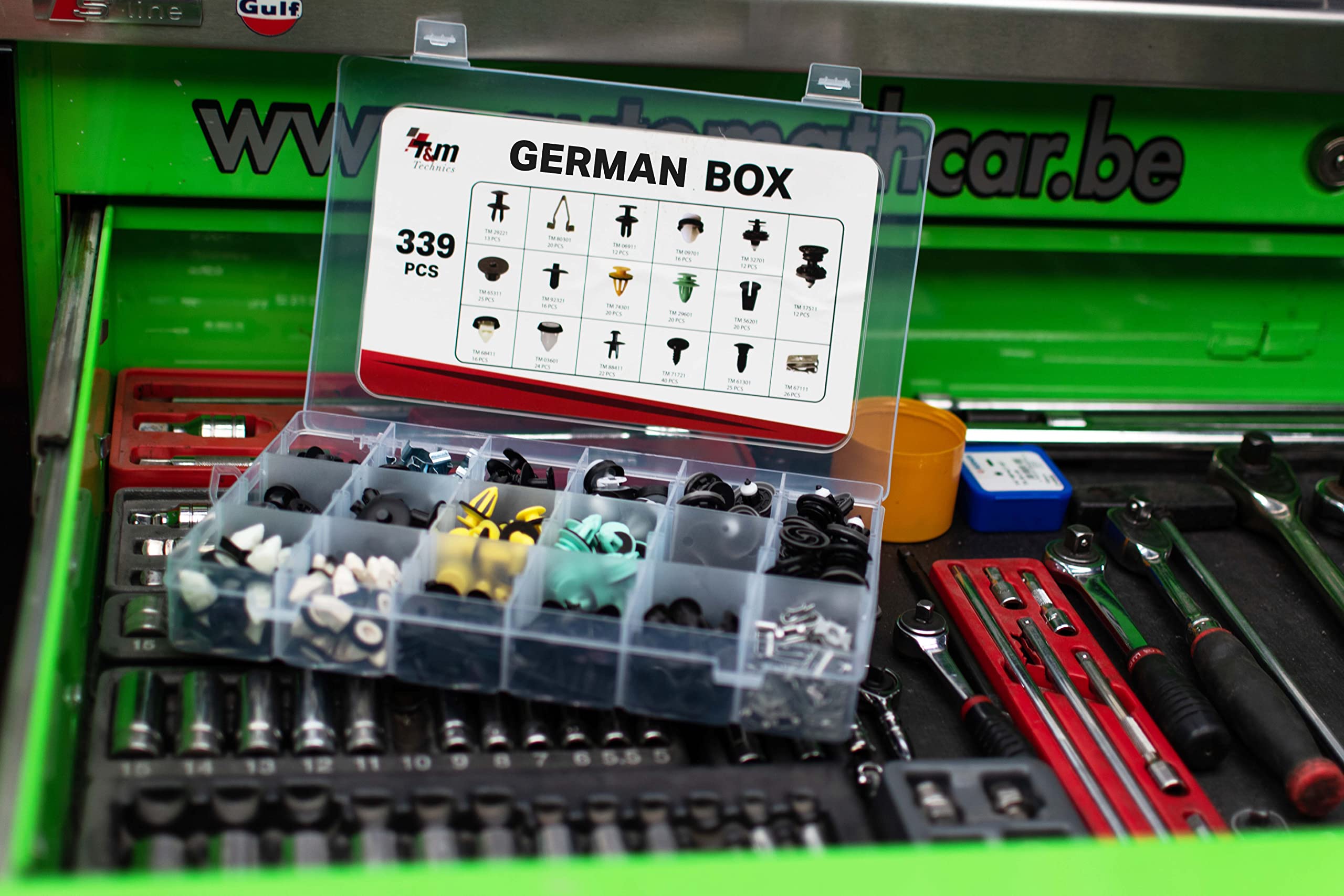 T&M Technics® Komplettes Set Kunststoff-Befestigungsclips für das Auto – Packung mit 339 Nieten, Clips und universellen Befestigungselementen für Fahrzeuge – Karosserie und Autozubehör