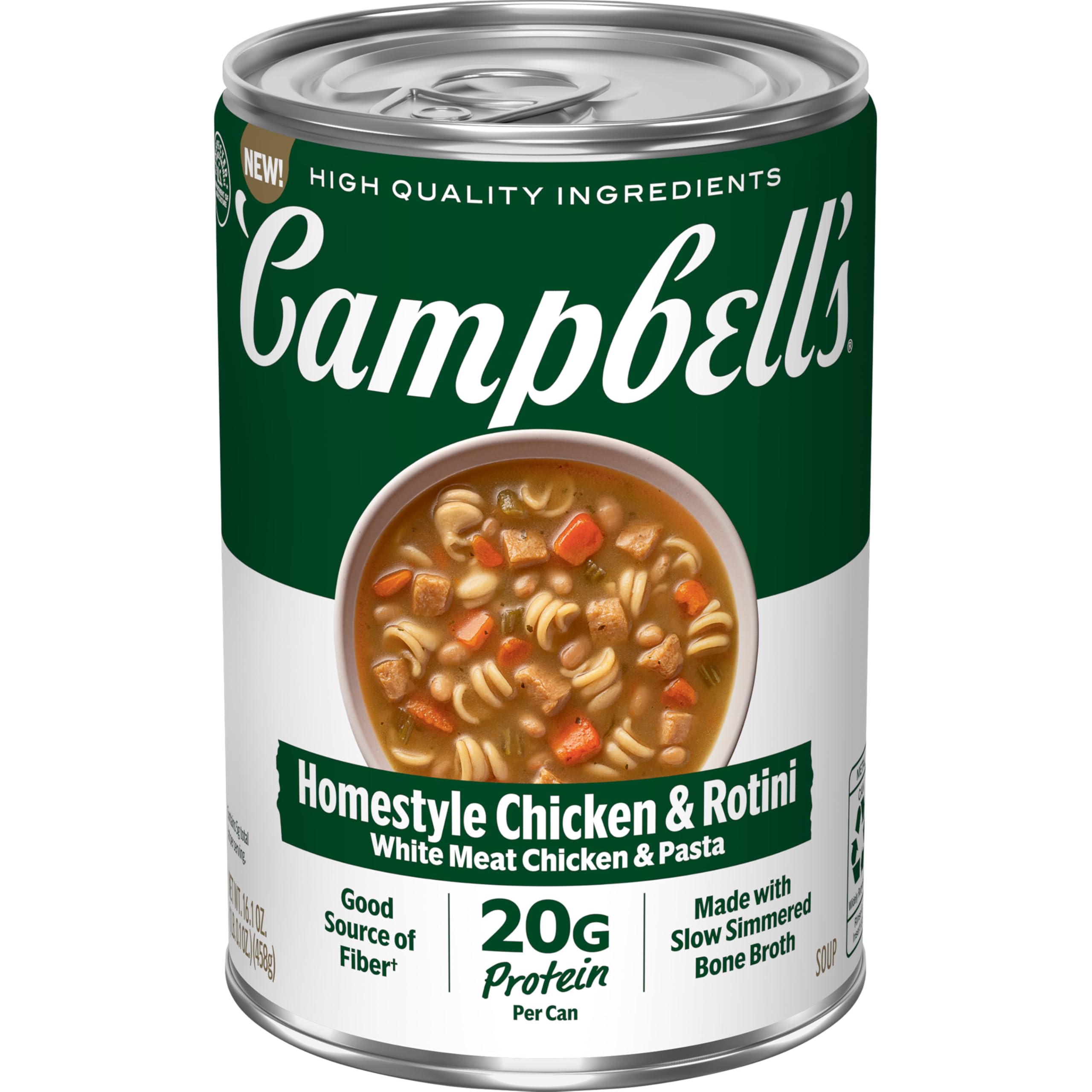 Campbell's Protein Homestyle Chicken and Rotini Soup, 16.1 Oz Can