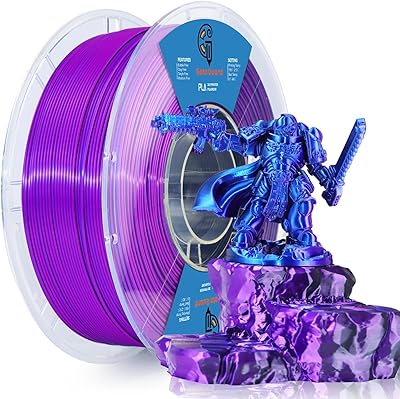 17 – Goto Guard Tri Color Silk PLA Filament Purple Blue & Black PLA 3D Filament, Multicolor Filament for Most 3D Printer, 1.75mm 3D Printing PLA …