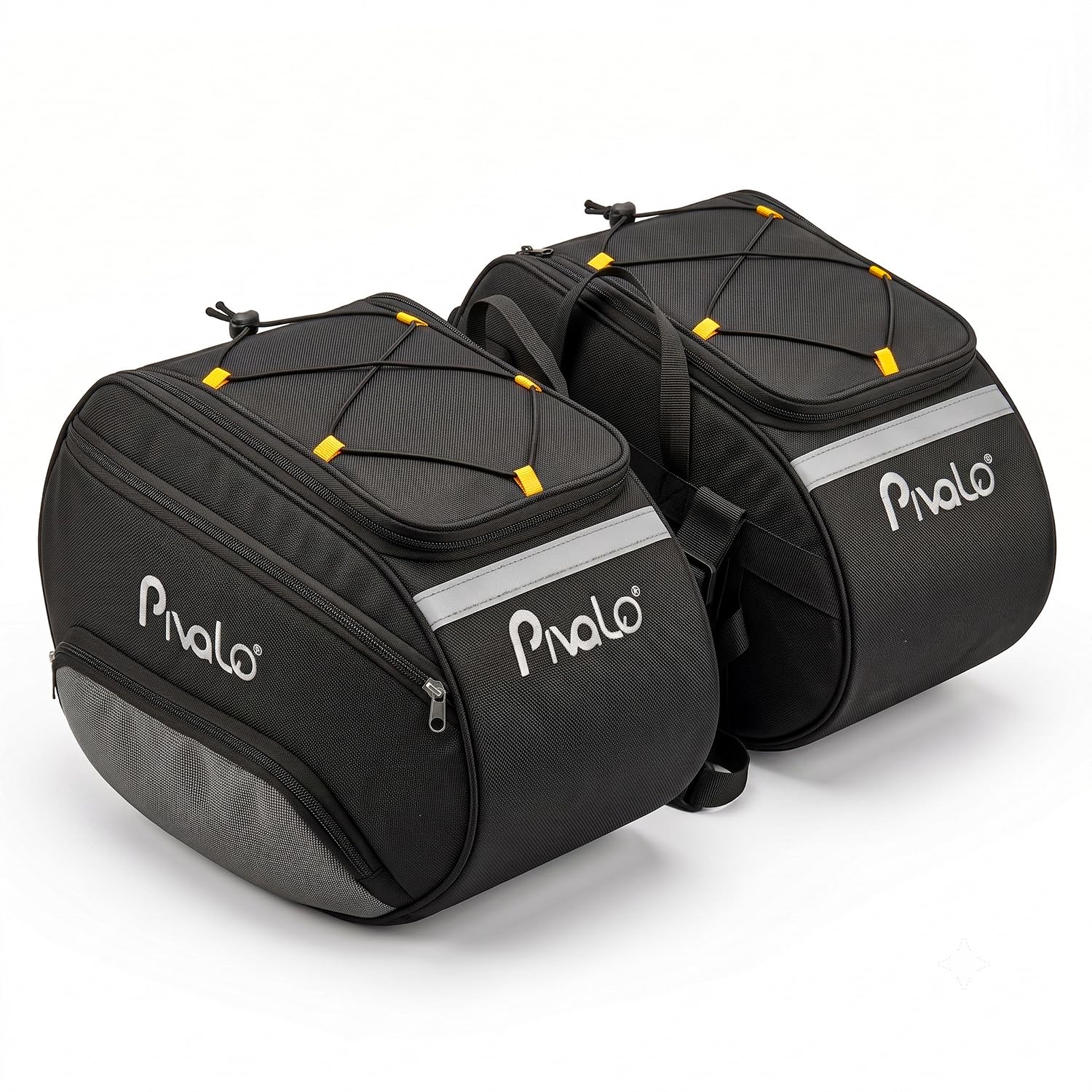 Pivalo 80L Saddle Bag Universal 1300D Polyster Double Side Bags with Rain Cover for All Motorcycles and Bikes (Black, 1Pc)-image-12