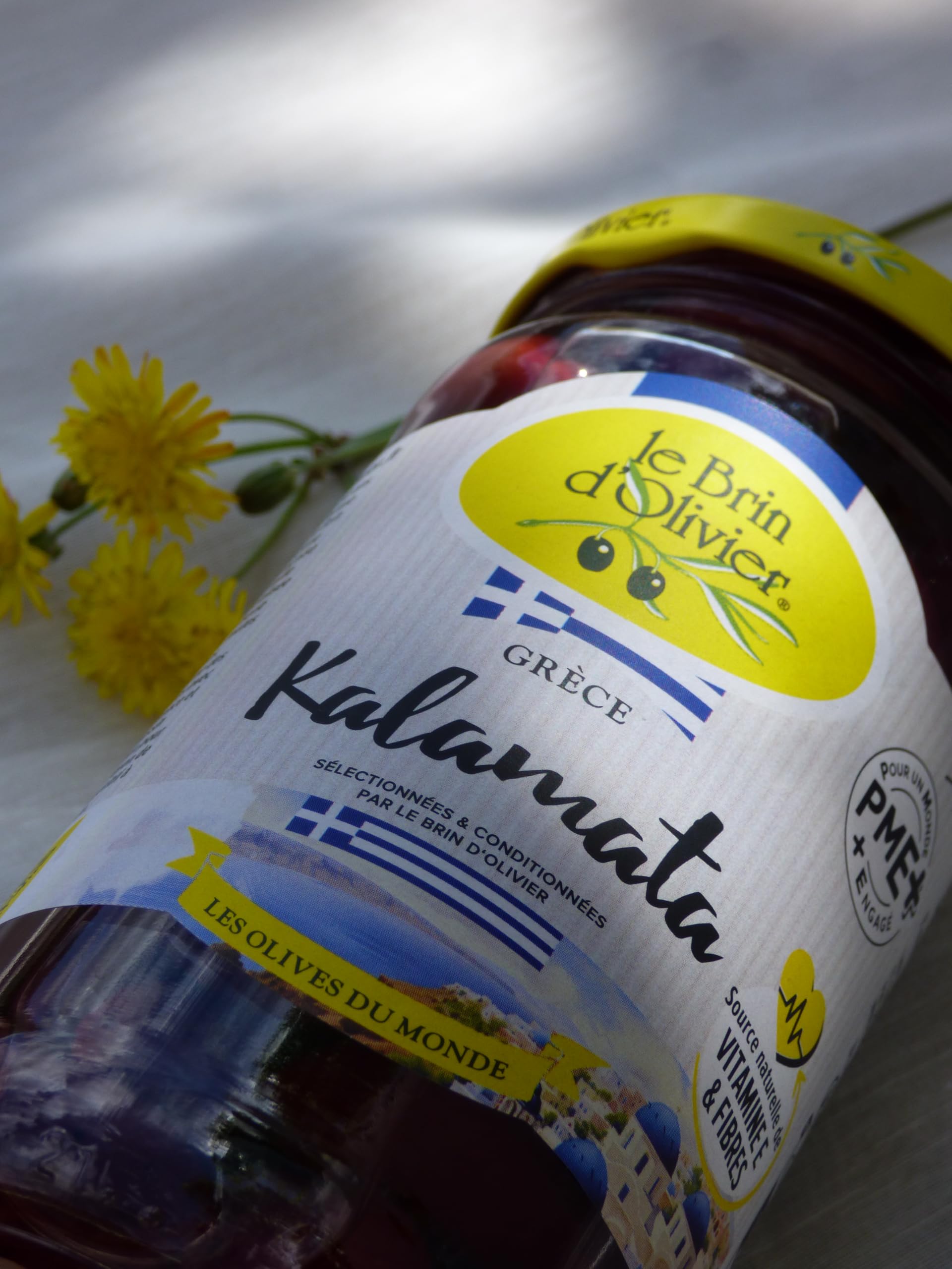 Aceitunas negras con natural Kalamata de origen Grecia – 220 gx6 – La ramita de OLIVIER