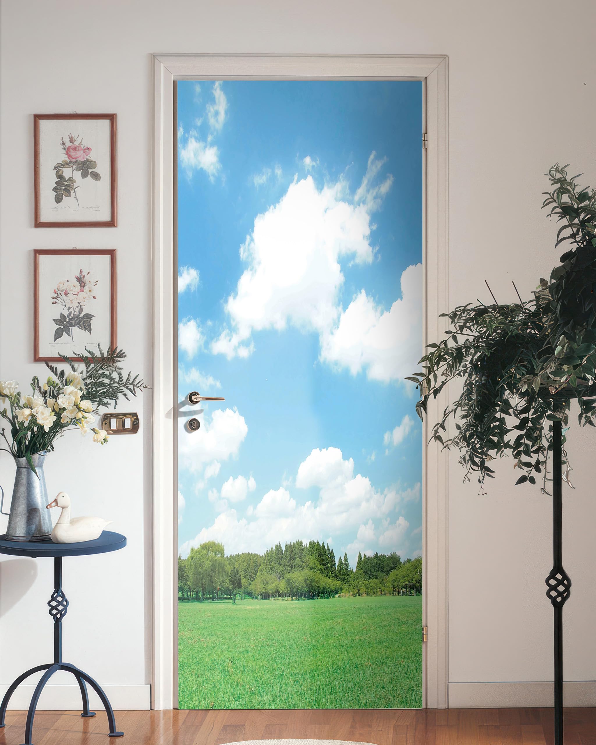 FLFK Door Sticker - Peel and Stick Door Mural, Scenic Wall Decals, Removable Self-Adhesive Door Wallpaper for Home Decor, Combined Size 30.3" W x 78.7
