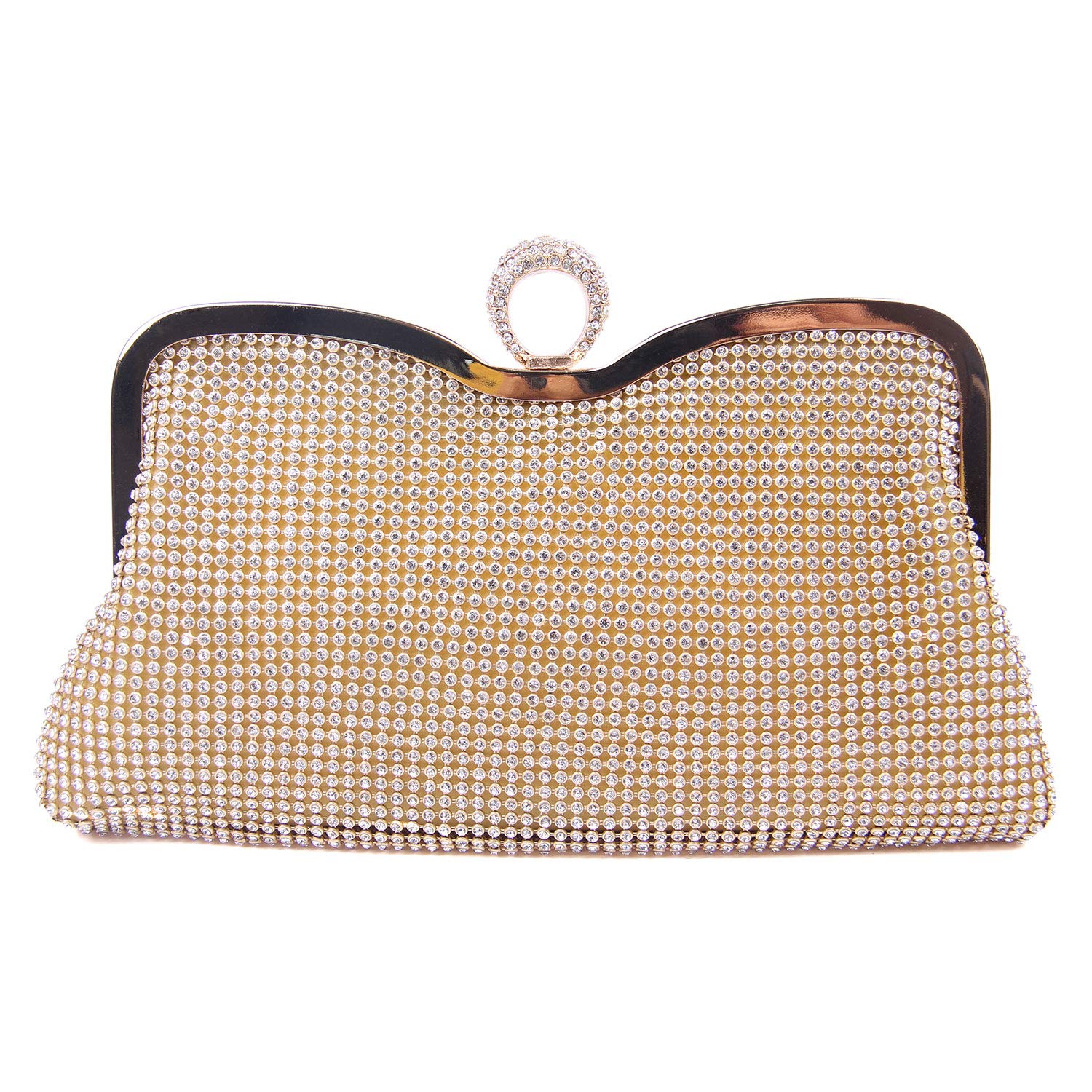 Pochette da donna con Diamante Borsa da sera con catena per borsa da sposa Borsa da sposa da Cerimonia 722 (Oro 2)