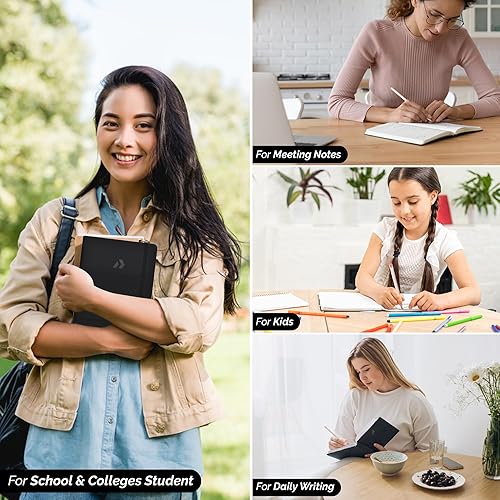 Miniatura 7 de Nextnoid Diario de cuero forrado para hombre, papel grueso de 120 GSM, 160 páginas, cuaderno de tapa dura A5 para el trabajo, ideal para escribir,