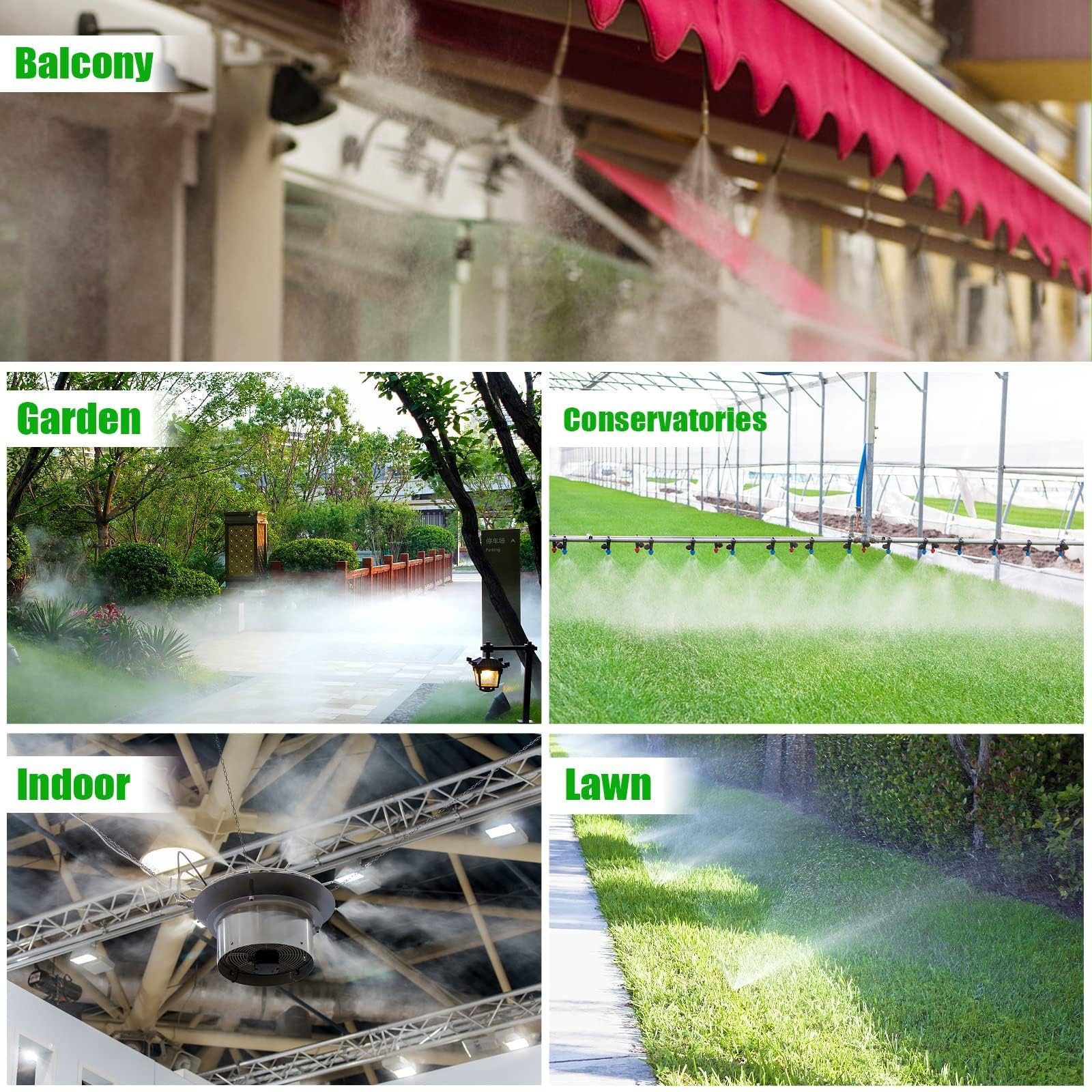 BOFUNX Sistema Nebulización Kit Nebulizador Sistema Riego Automático con Boquilla de Nebulizadora de Latón 0.4mm+Manguera+Conector de Boquilla Tobera T para Exterior Jardín Terraza Plantas
