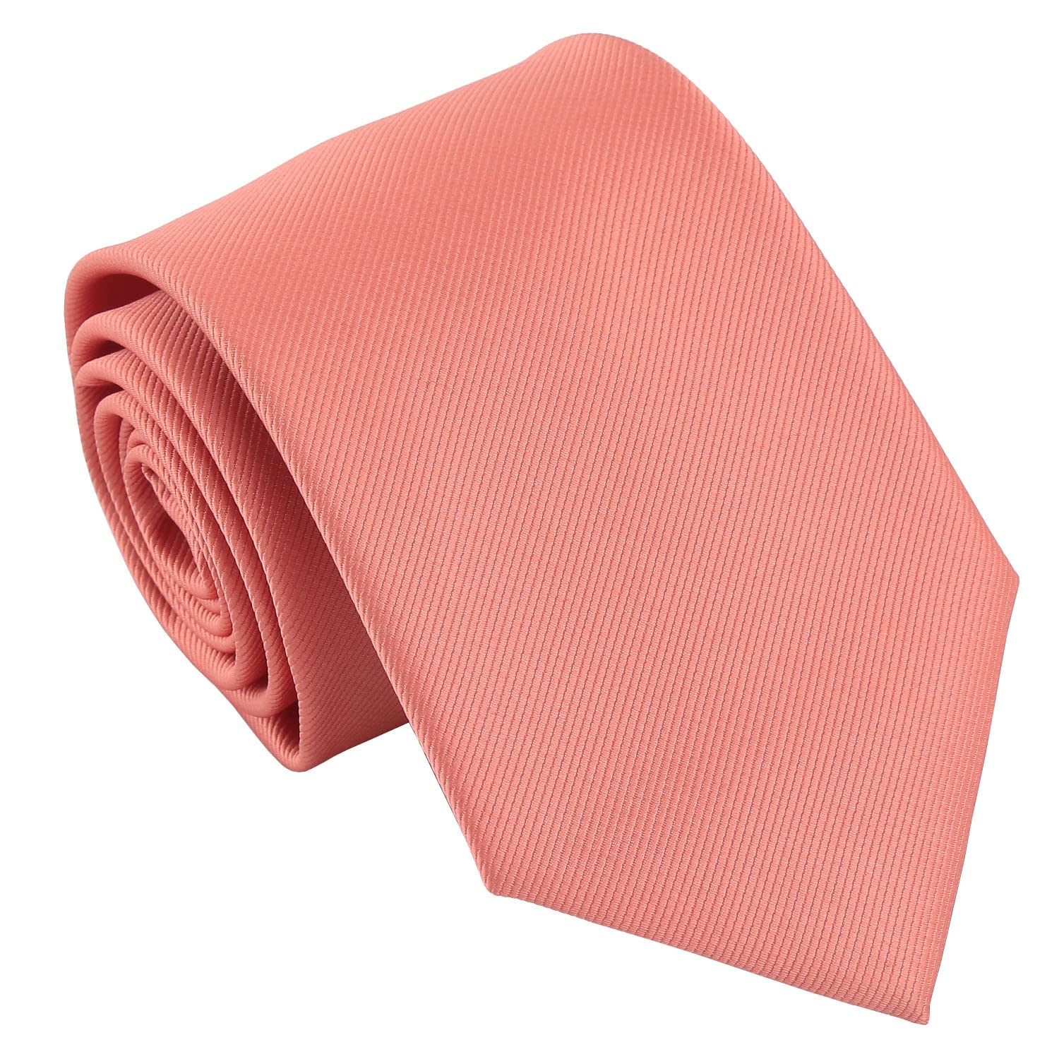 Dqt Men's Fusion Coral Plain Twill Wedding Formal & Business 8Cm Classic Tie