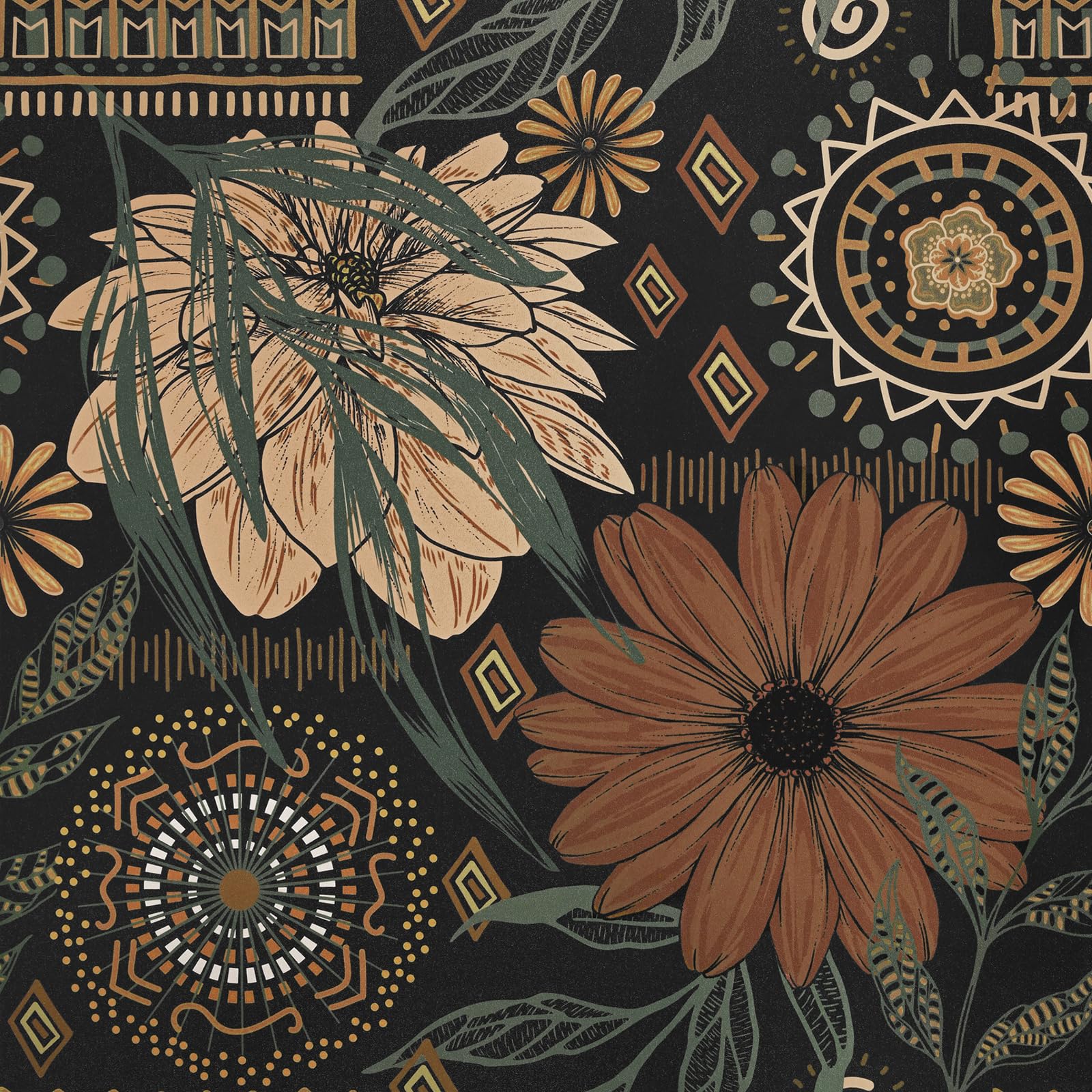 Papier peint floral bohème pour relooker vos armoires de salle de bain