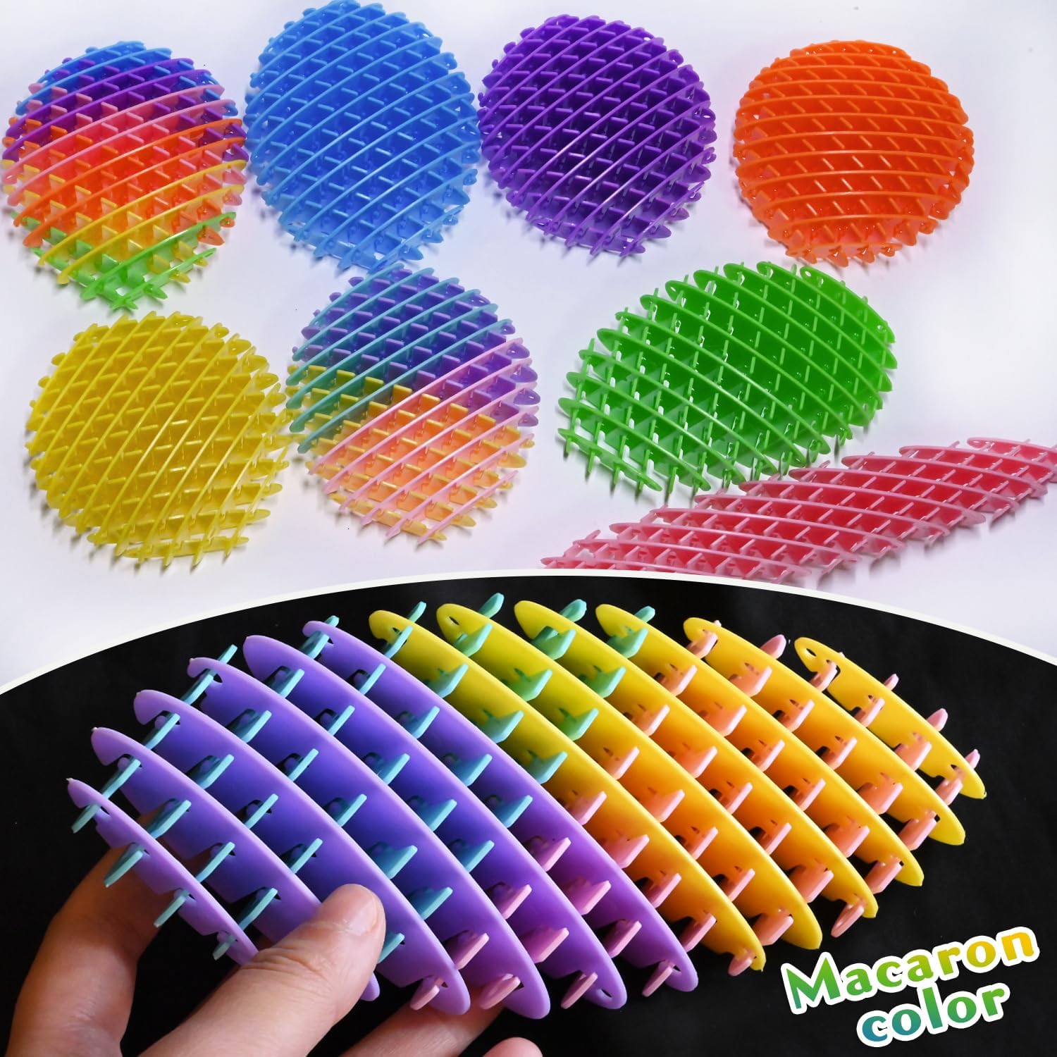 Fidget Worm Toy 8pcs - Multi-color Stress Relief Fidget Toys,Stress Relieving Toy,Resistance Fidget Toys,Anxiety Relief Toys for Kids & Adults,Elastic Mesh Toys (8 Colors Packing)