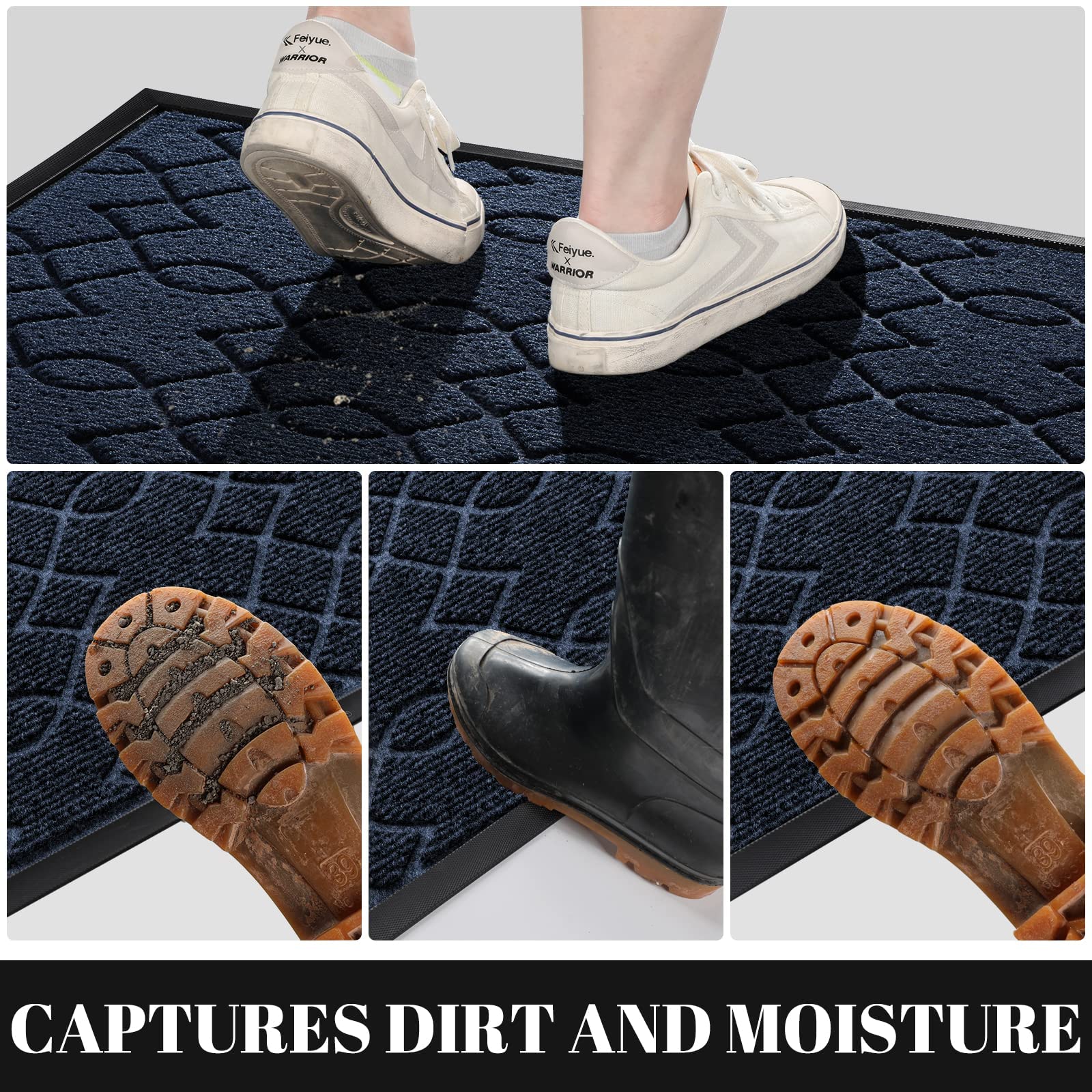 Yimobra Outdoor Door Mat, Heavy Duty Water Absorbent Mud Resistant Easy Clean Entry Outdoor Mats,Non Slip Backing - Image 4