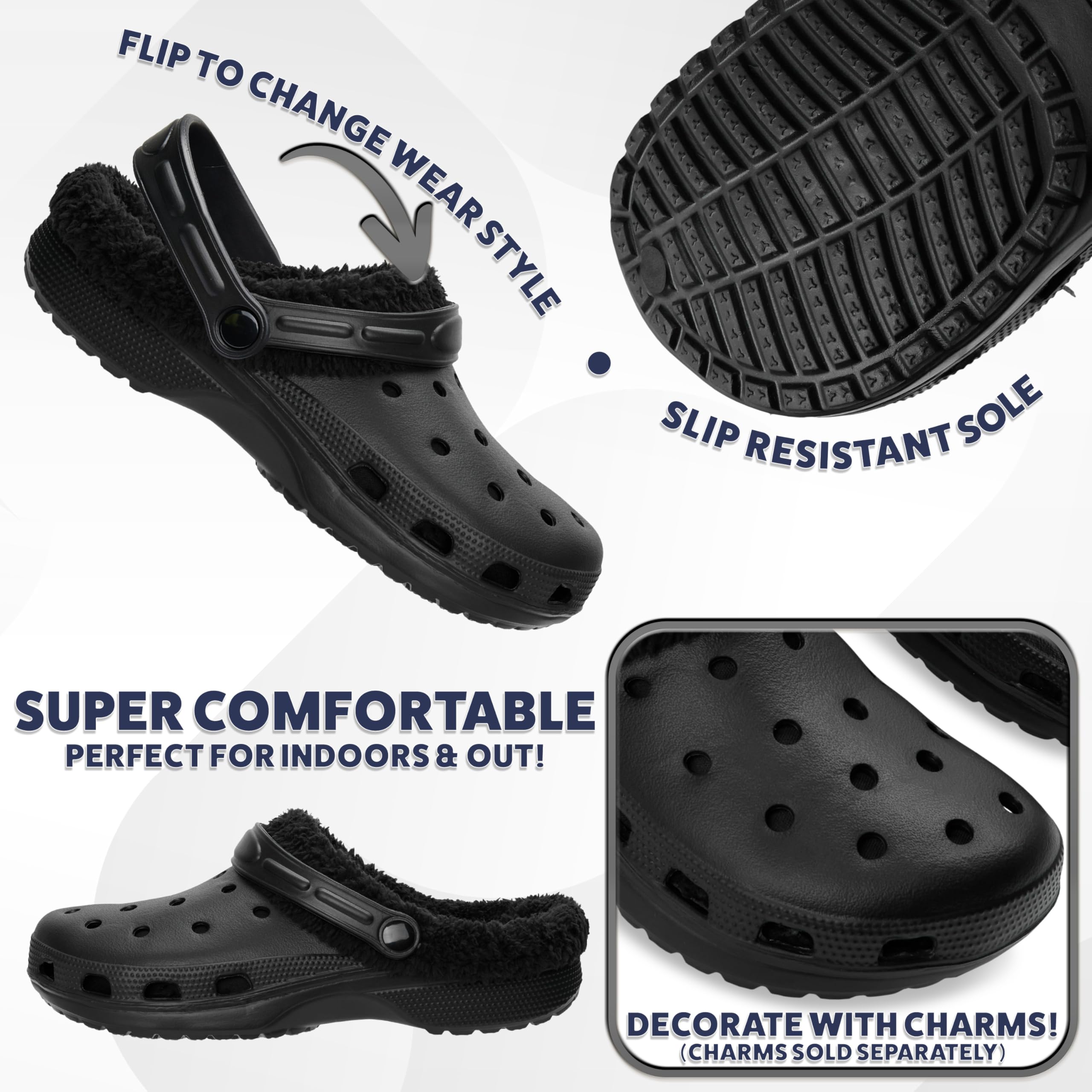 CityComfort Zoccoli Uomo, Foderato in Pile Ciabatte da Giardino, Pantofole da Casa - Regalo Uomo