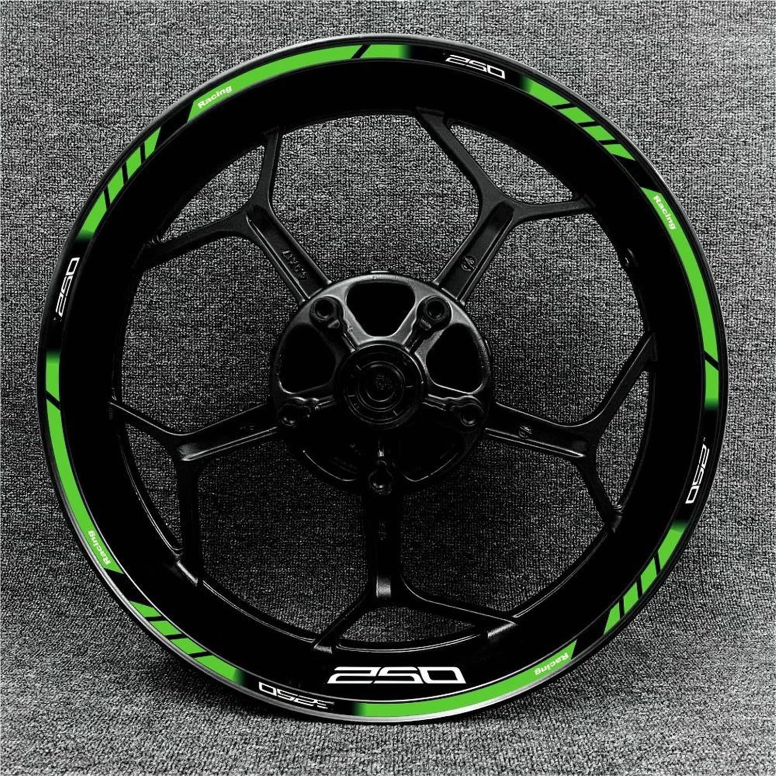 Motorcycle Wheel Hub Decal Front and Rear Rim Reflective Sticker for Kawasaki for Z250 for Z300 for Z400 for Z650(Color1)