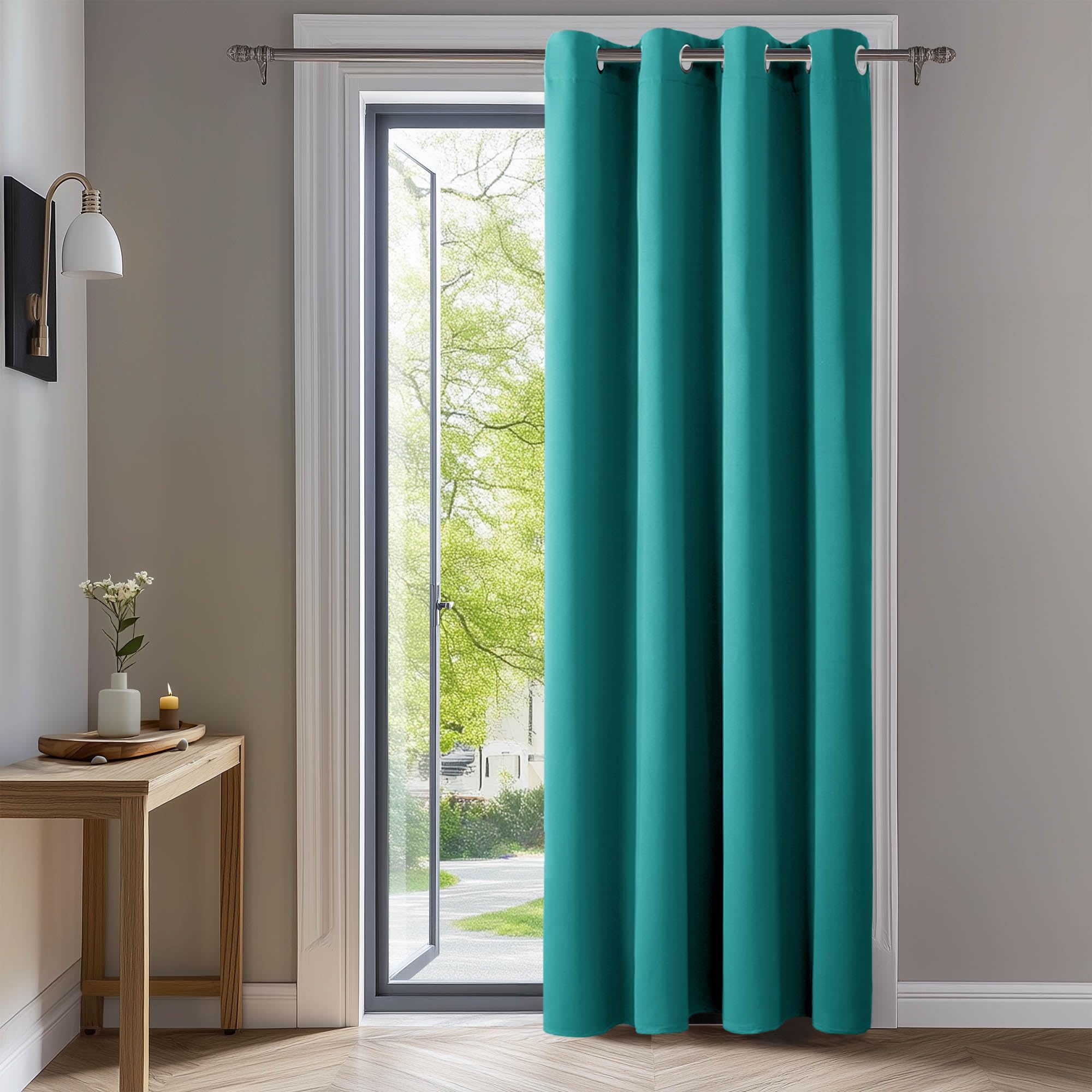 Deconovo Turquoise Super Soft Thermal Blackout Curtain Room Darkening Thermal Insulated Eyelet Curtain For Kids Bedroom 52"X 95" 1 Panel