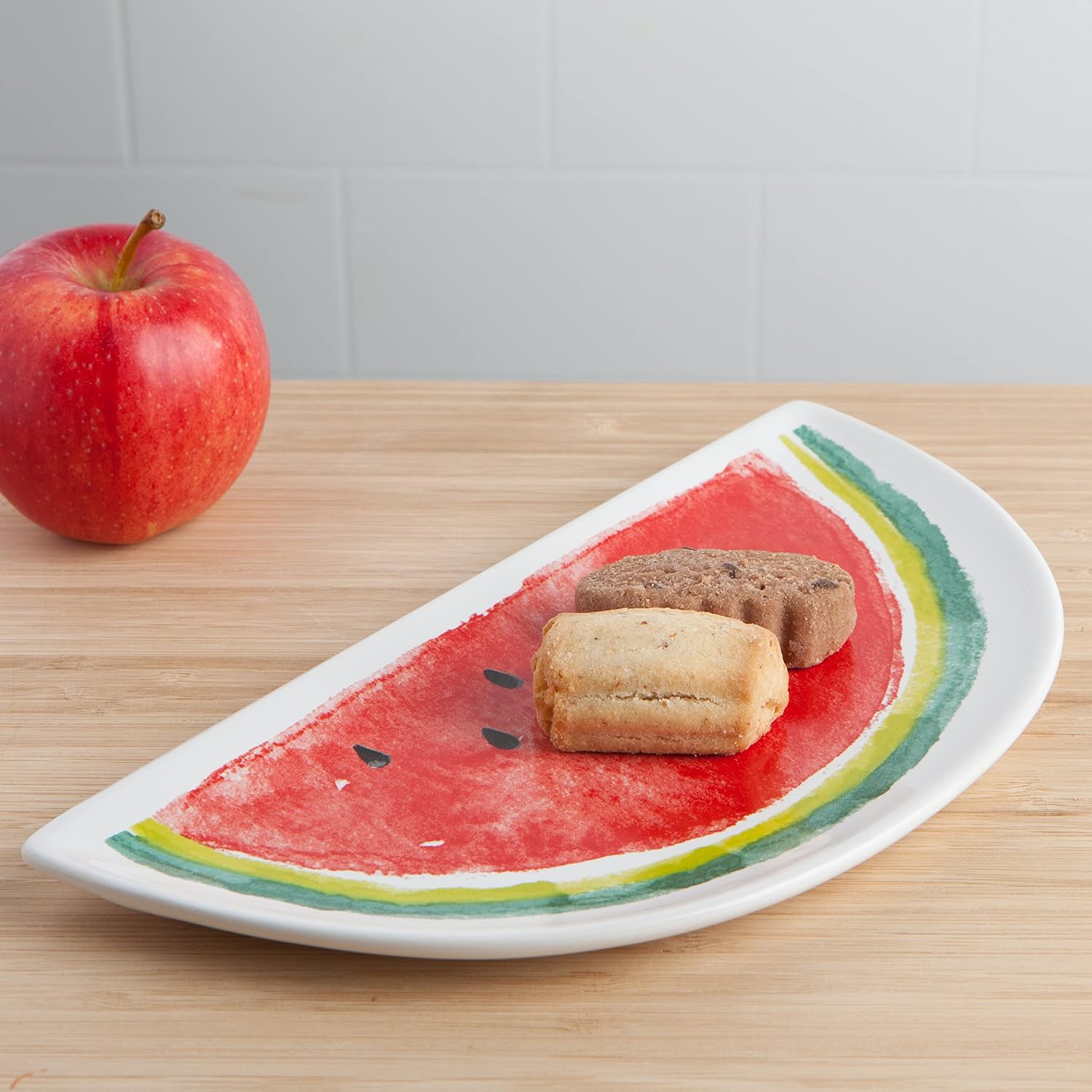 Now Designs Stoneware Appetizer Shaped Dish, Watermelon