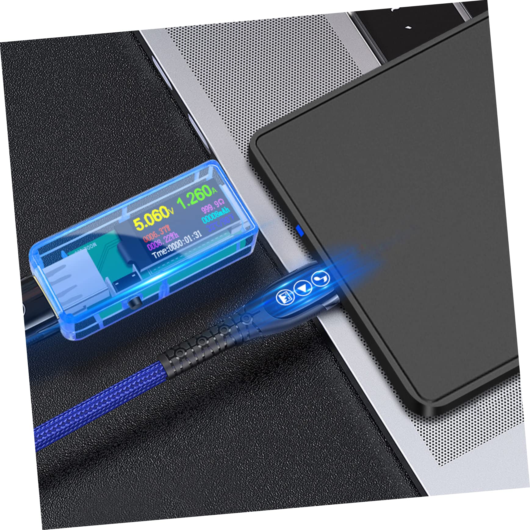 Homoyoyo 5stücke Usb Tester Mit Farbdisplay Multimeter Zur Messung Von Spannung Und Kapazität Geeignet Für Handy Und Laptop-ladegeräte Powerbanks Und Usb-geräte Misst Ladezustände