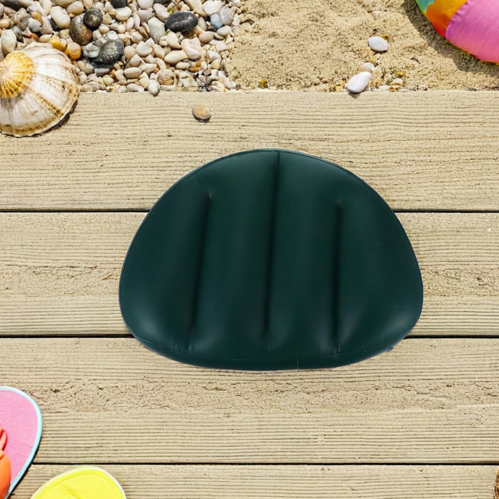 FOMIYES 5 Stück Pack Aufblasbare Angelboot Sitzkissen aus PVC Kajak und Kanu Sitzpolster Faltbare Boots Sitzauflage In Dunkelgrün für Outdoor Camping und Wassersport