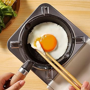 Egg Frying Pan, Mini Induction Frying Eggs Pan, Single Egg Small Pan with Handle Heat Resistant Non Stick Pot, Portable Pan for Stove Gas Induction Hob