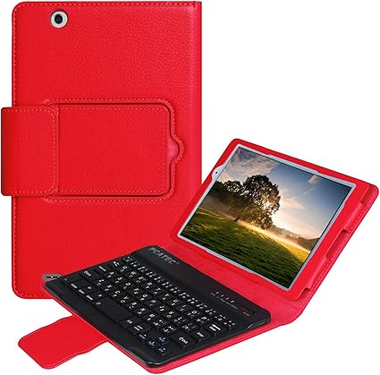Amazon Lg Au Qua Tab Px Lgt31 8インチタブレット専用 レザーケース付き Bluetooth キーボード レッド 日本語入力対応 Pcatec タブレットケース 通販