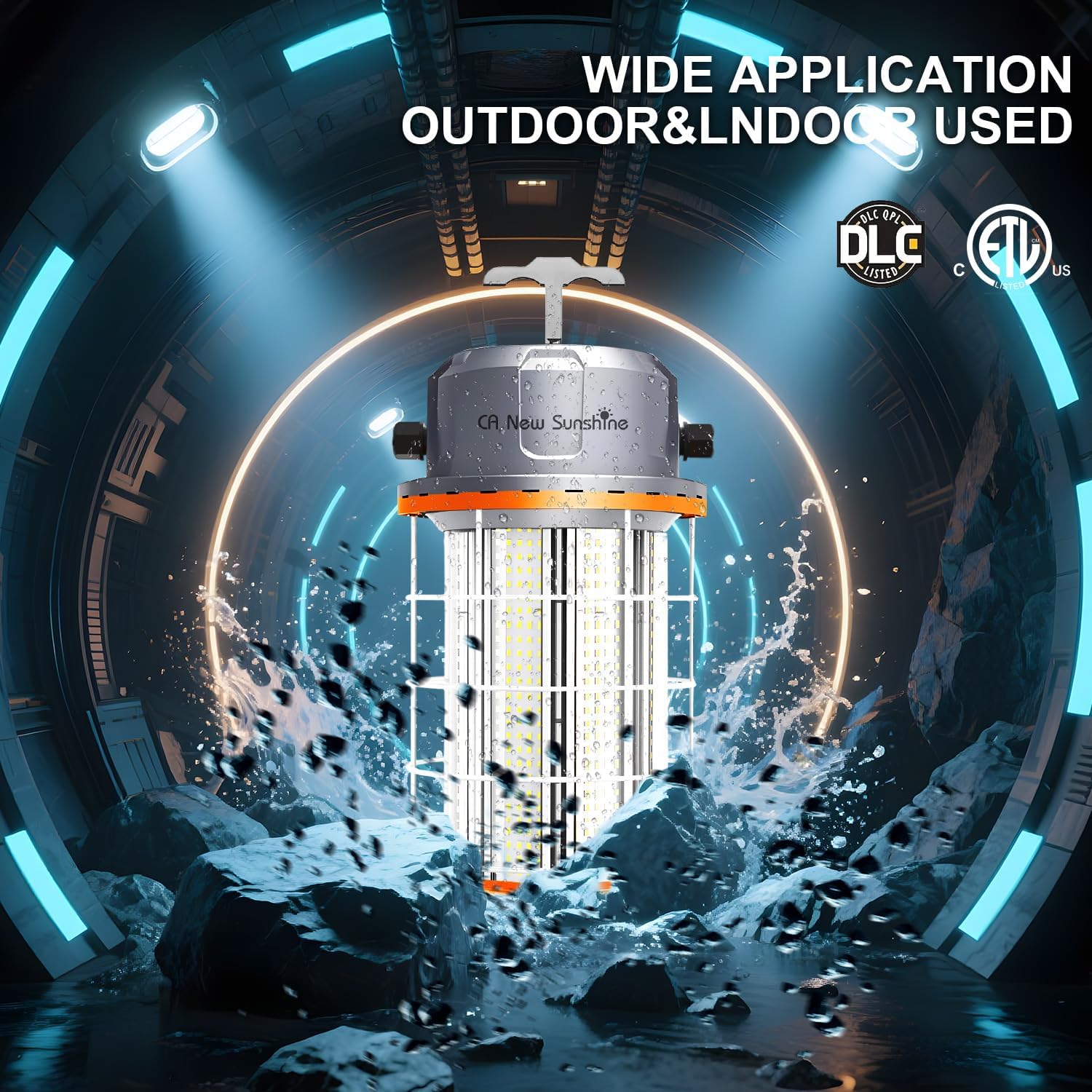 400W LED Temporary Work Light,56000Lumens 5000K Daylight White ON/Off Switch & Hook, IP65 Dust & Waterproof,Portable Hanging Construction Site Light for Jobsite, Warehouse, Workshop, Outdoor Projects - Image 3