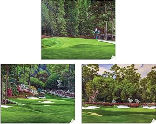 Augusta National Golf Club, White Dogwood, Golden Bell, Azalea of Amen Corner Masters tournament, (3) Three matte paper prints from oil paintings ((3) Three 8x10in Prints)