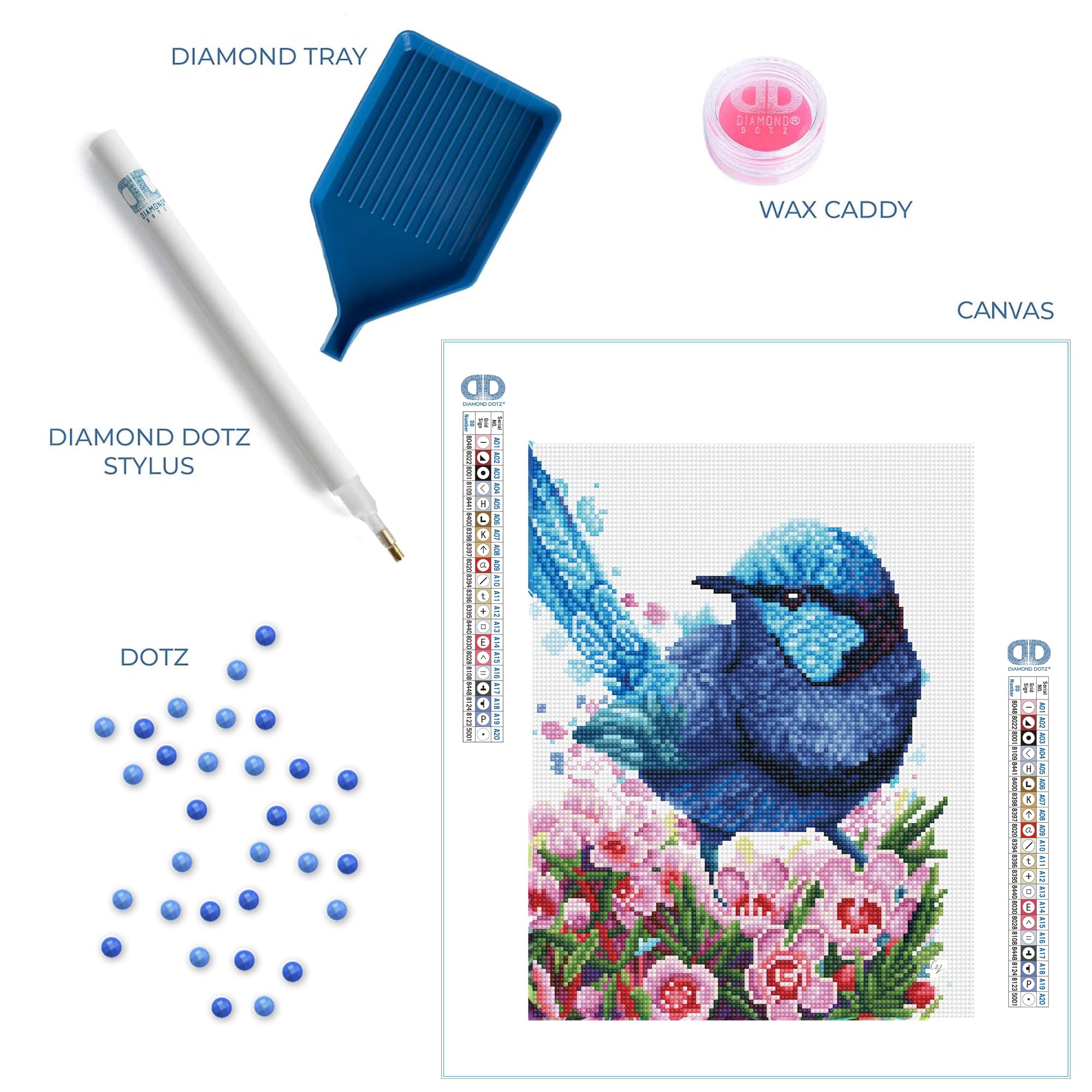 DIAMOND DOTZ 2592518 Original 5D Diamond Painting Squares Set, Feenzaunkönig, DIY Diamant-Malerei-Kit mit quadratischen Glitzersteinen für Erwachsene und Kinder ab 12 Jahren, Intermediate