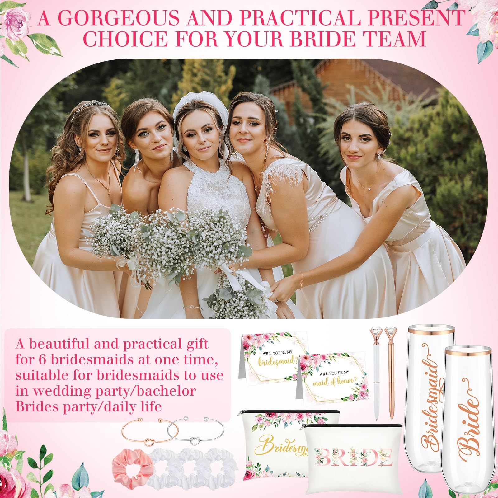 Bridesmaid Gift Set - Cute Pink Proposal Bundle -4