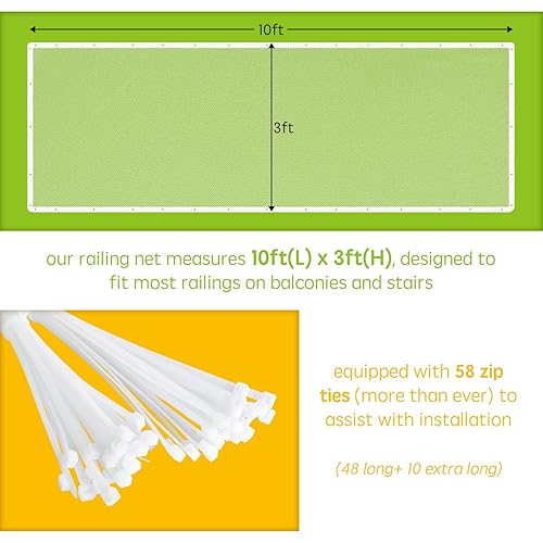 Miniatura 4 de Protector de barandilla para bebé, 10 x 3 pies, red de seguridad infantil, malla a prueba de barandillas de escalera para niños, juguetes, mascotas,