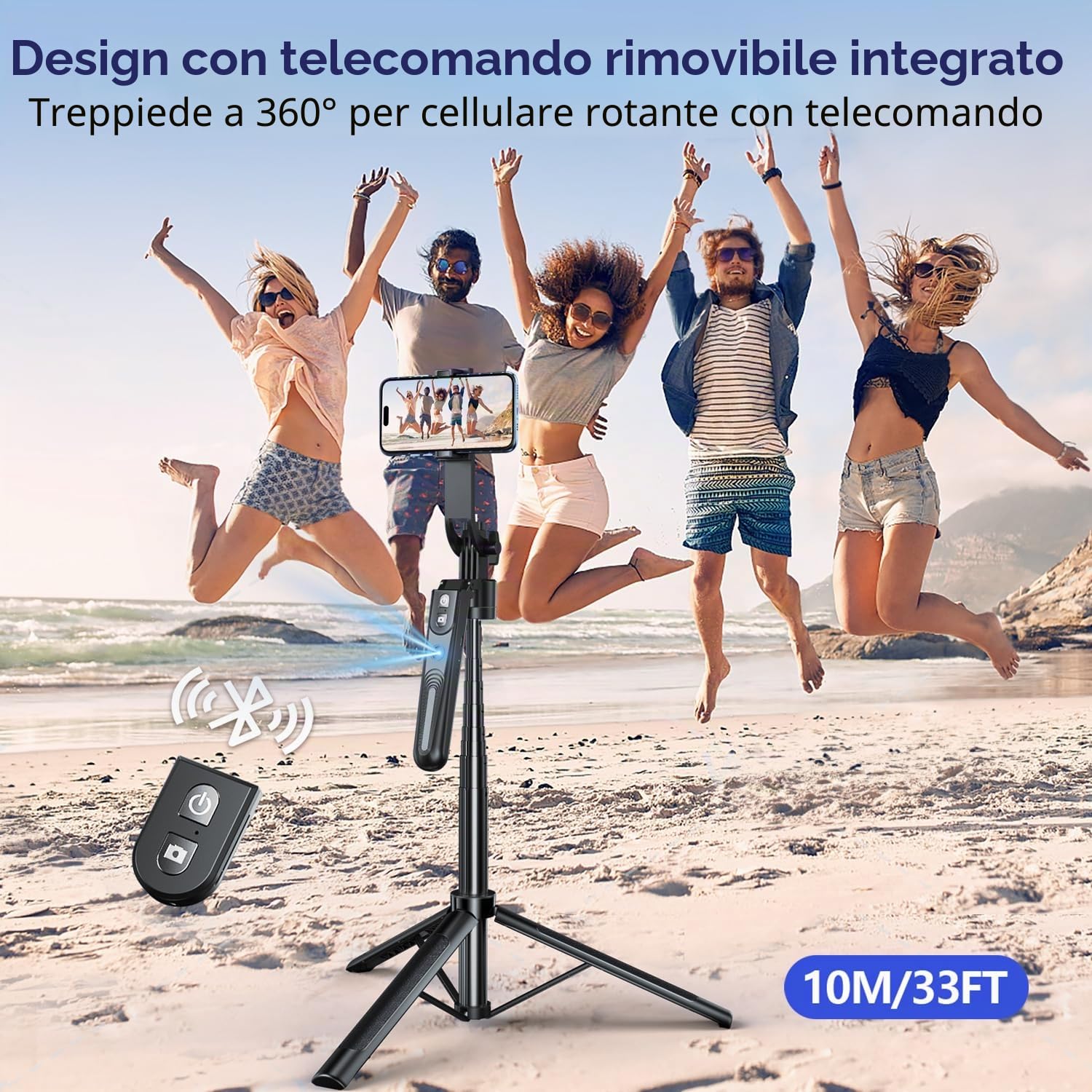 yAyusi Tracciamento Automatico del Volto Treppiede, 180cm Treppiede con Supporto Telefono, Nessuna App, Controllo Gesto, 360° Tracciamento Automatico Selfie Stick Treppiedes per Video/Streaming Live