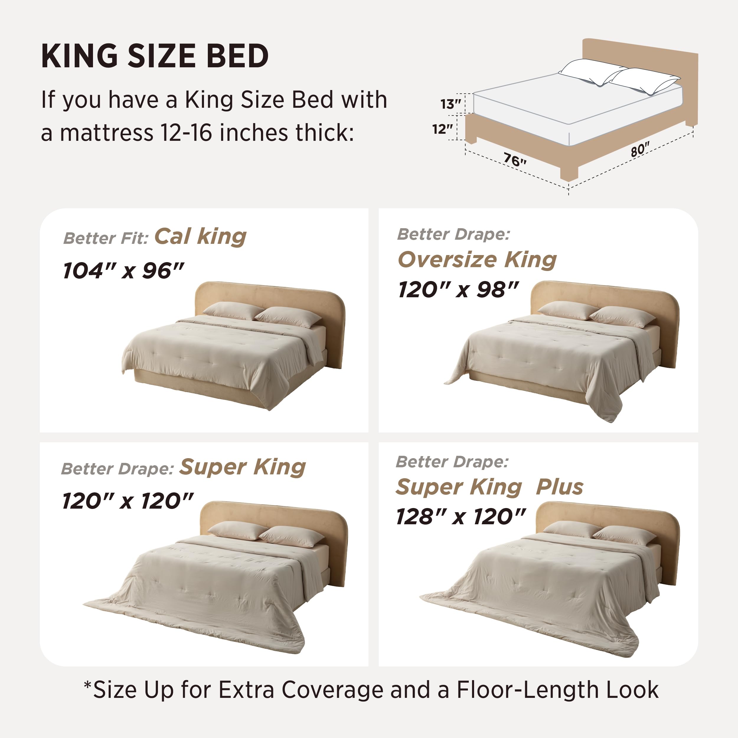 King Comforter Set 3Pcs Beige 104"x90" O18773