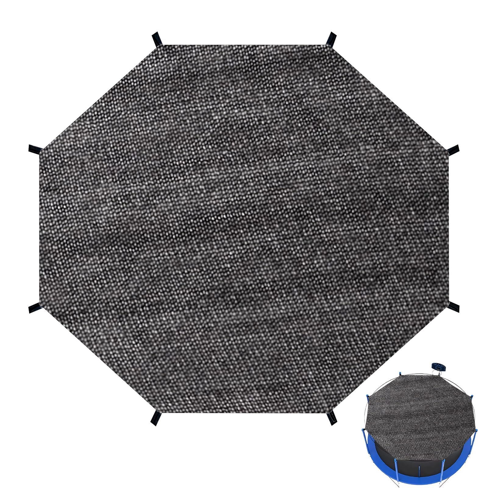 Trampoline Top Shade Cover, 6ft 8ft 10ft 12ft Outdoor Trampoline Cover, Sun Protection Net, Easy to Install, Sun Shade Cover for Trampolines, UV & Leaves Resistant Trampoline Canopy (12ft 8 Poles)