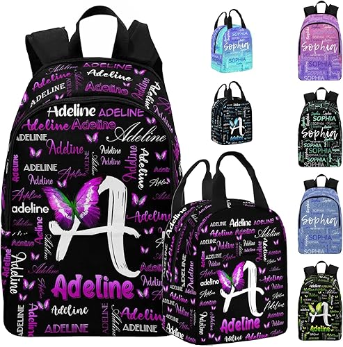 MyPupSocks Mochila escolar personalizada con nombre personalizado mochila unisex, Multi 12, Tamaño único, Mochilas Daypack