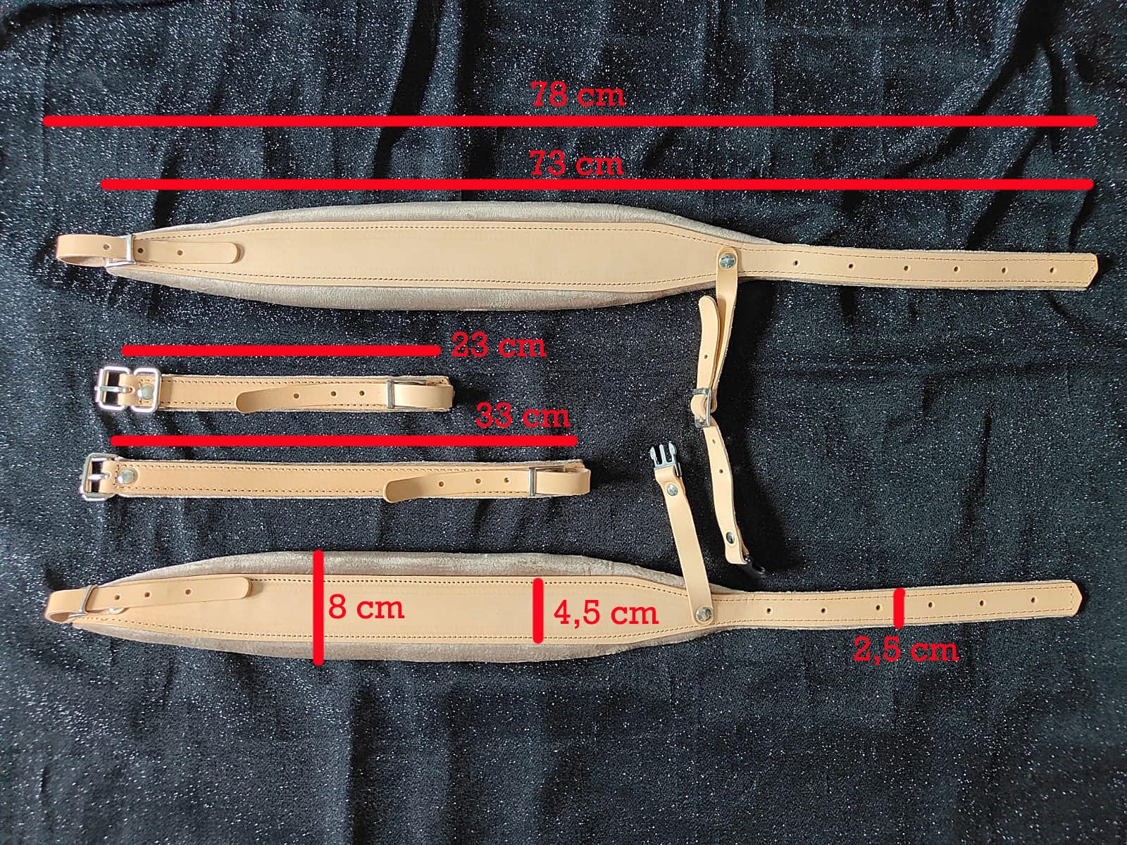 Sangles pour accordéon accordéon - 8 cm - Fabrication 100 % italienne