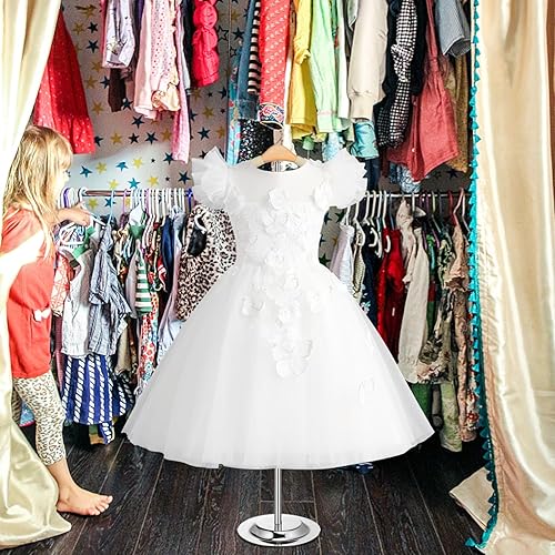 Miniatura 5 de Huaerle 5 piezas de soporte de exhibición de camisetas para niños, estante de ropa ajustable, soporte de hombro flexible, colgador de ropa portátil,