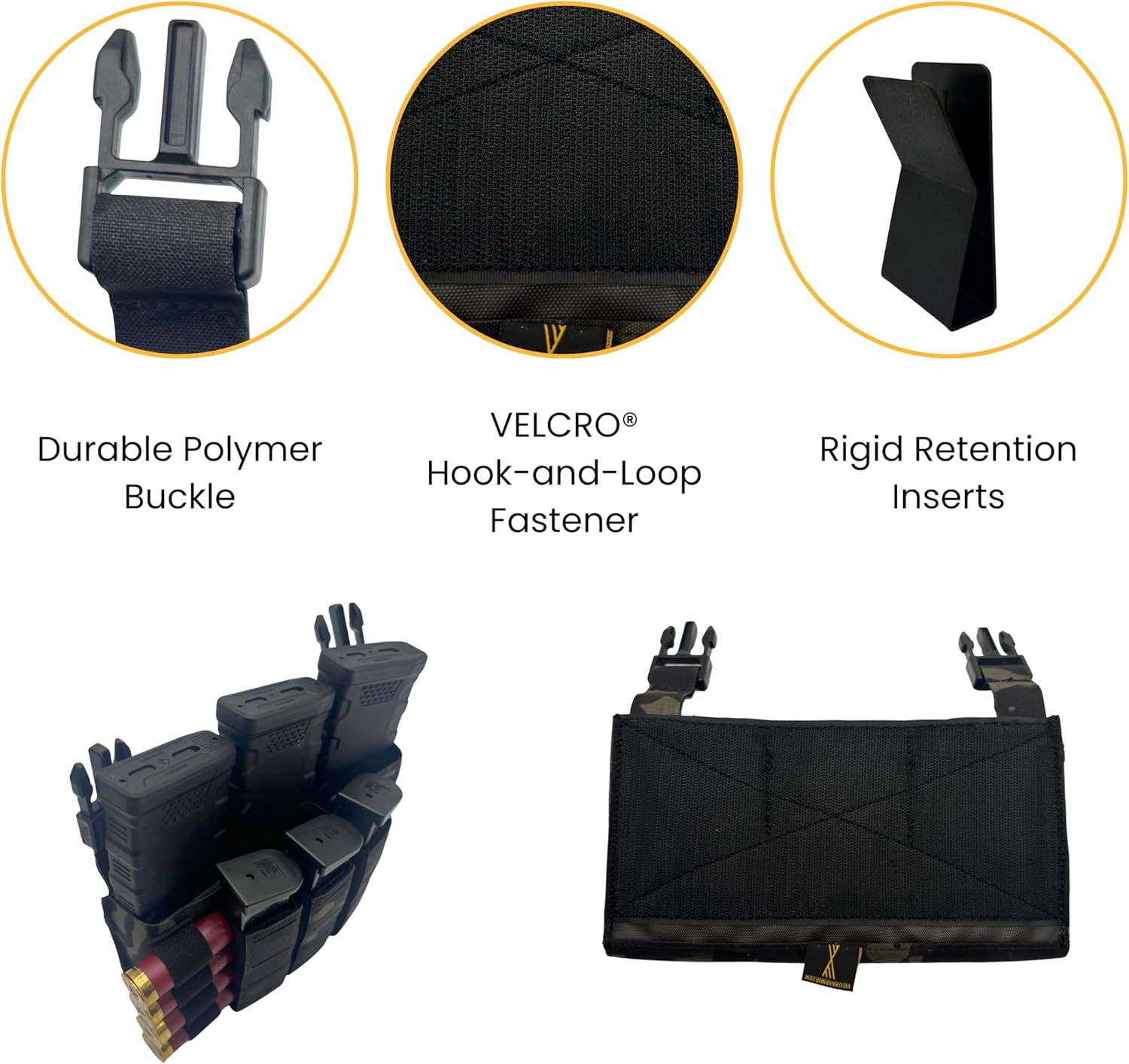 Laser Laminate Triple Mag Pouch – 5.56 Rifle, Pistol & Shotgun Shells Tactical Magazine Panel